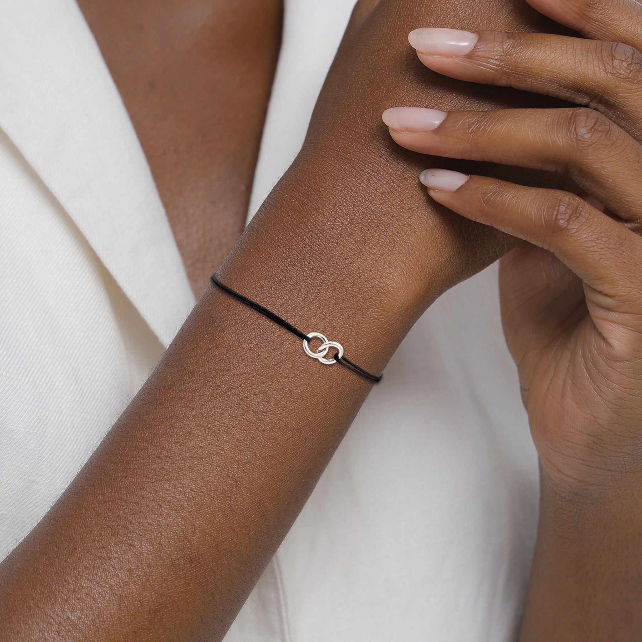 Silber - Elli | Armband Kreis | Nylon (Blau) | 925 Sterling Silber