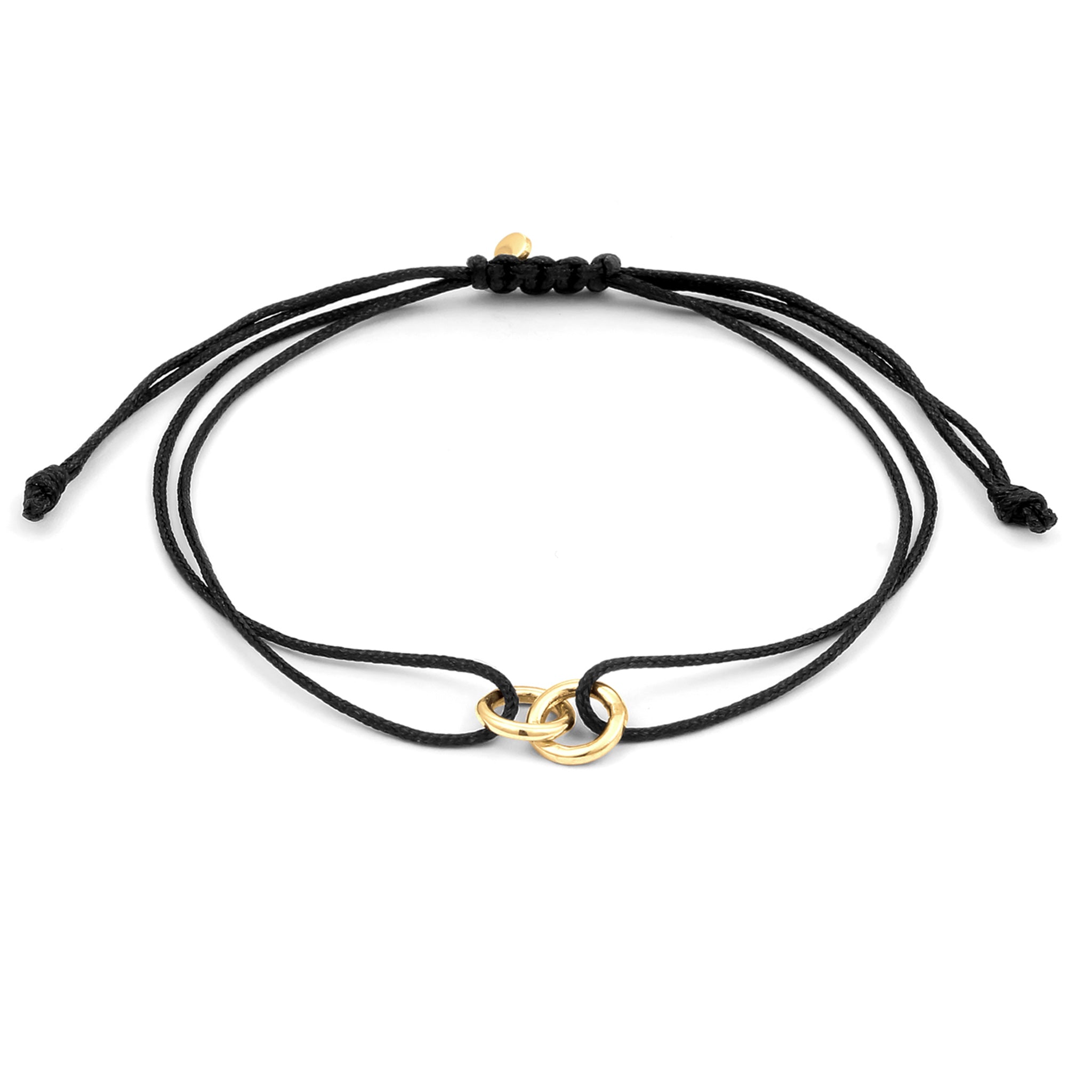 Gold - Elli | Armband Kreis | Nylon (Blau) | 925 Sterling Silber vergoldet