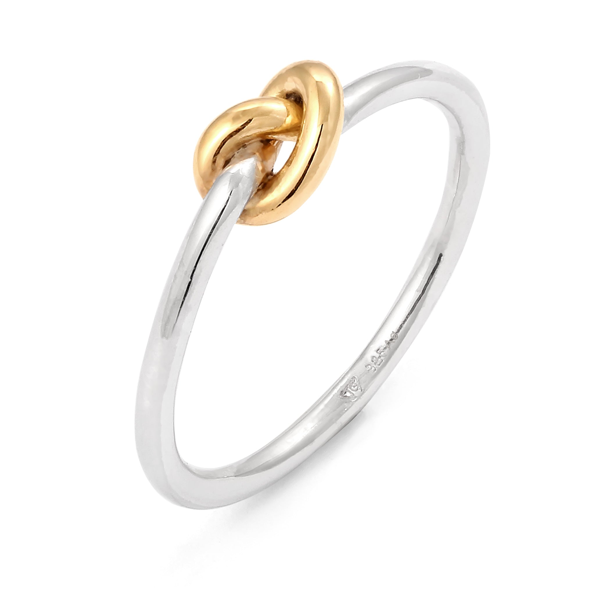 Zweifarbig - Elli | Ring Knoten Bicolor | 925er Sterling Silber vergoldet