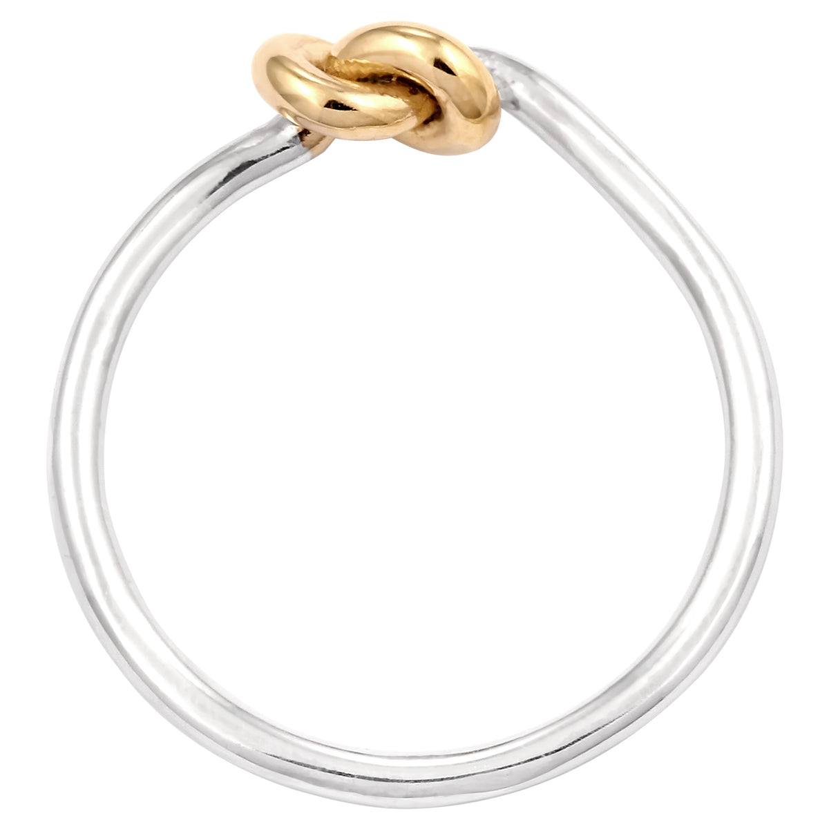 Zweifarbig - Elli | Ring Knoten Bicolor | 925er Sterling Silber vergoldet
