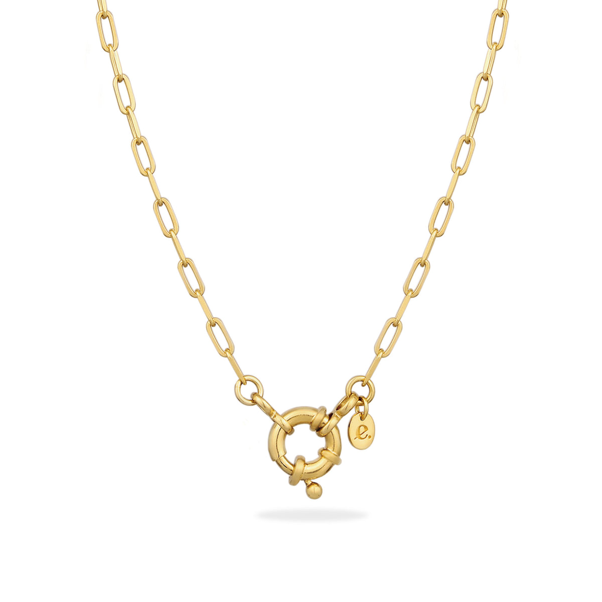 Gold - Elli | Glieder-Halskette | 925 Sterling Silber vergoldet