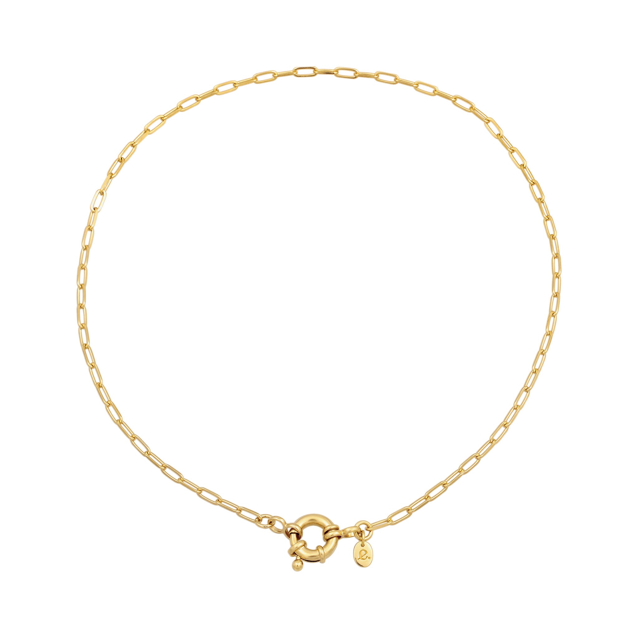 Gold - Elli | Glieder-Halskette | 925 Sterling Silber vergoldet