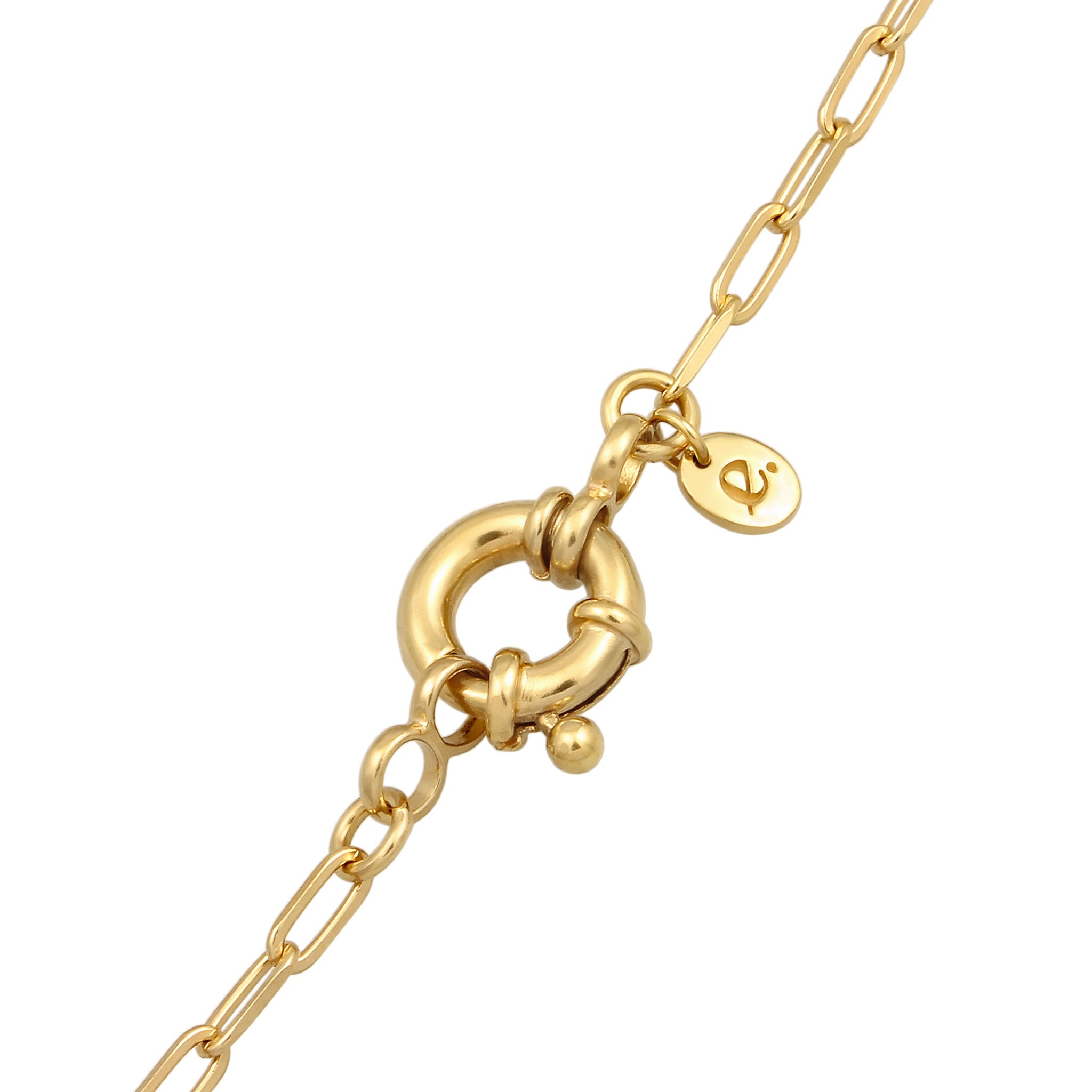 Gold - Elli | Glieder-Halskette | 925 Sterling Silber vergoldet