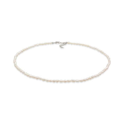 Silber - Elli PREMIUM | Choker | Süßwasserzuchtperlen (Weiß) | 925 Sterling Silber