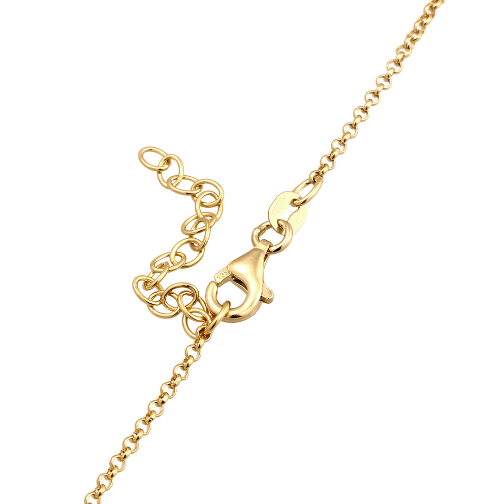Gold - Elli | Halskette Kleeblatt | Zirkonia (Weiß) | 925 Sterling Silber vergoldet
