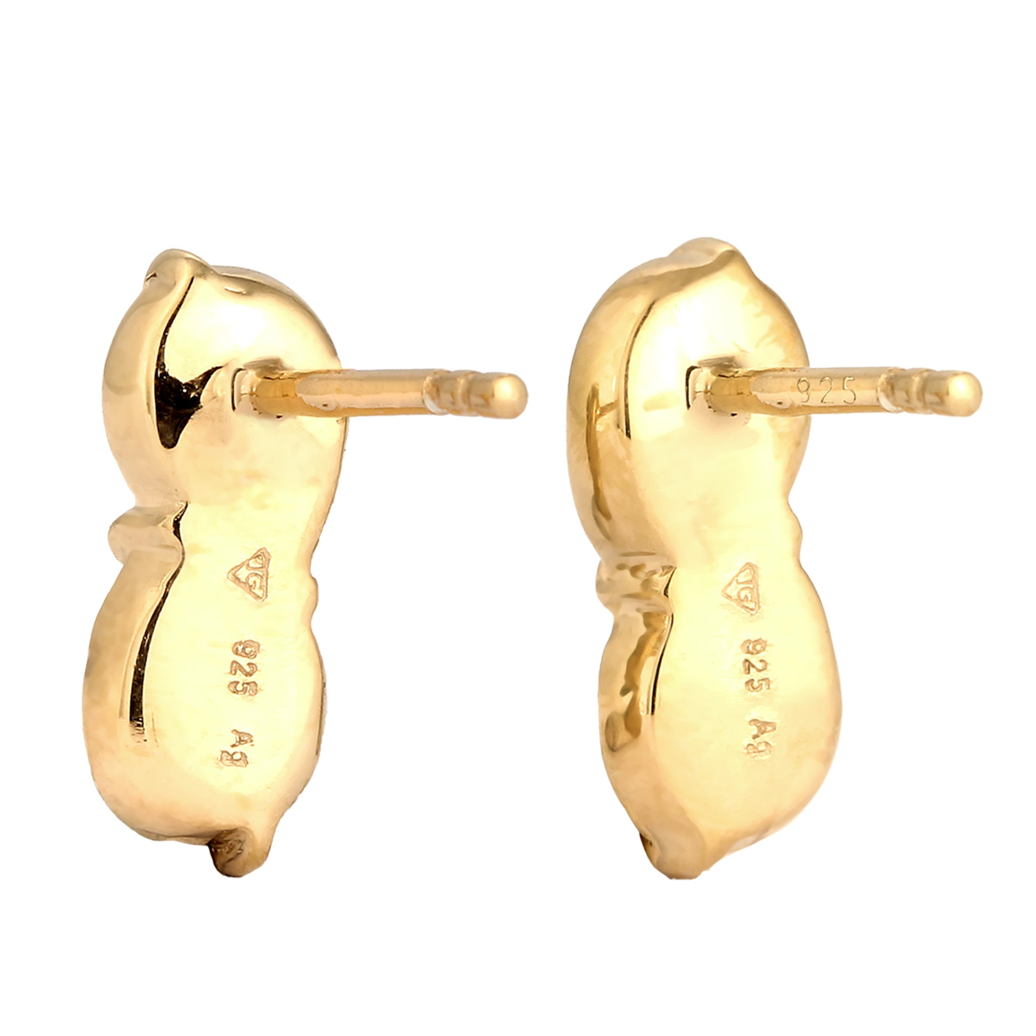 Silber - Elli | Ohrstecker Tropfen | Mit Kristallen von Swarovski® (Hellgrün) | 925 Sterling Silber vergoldet