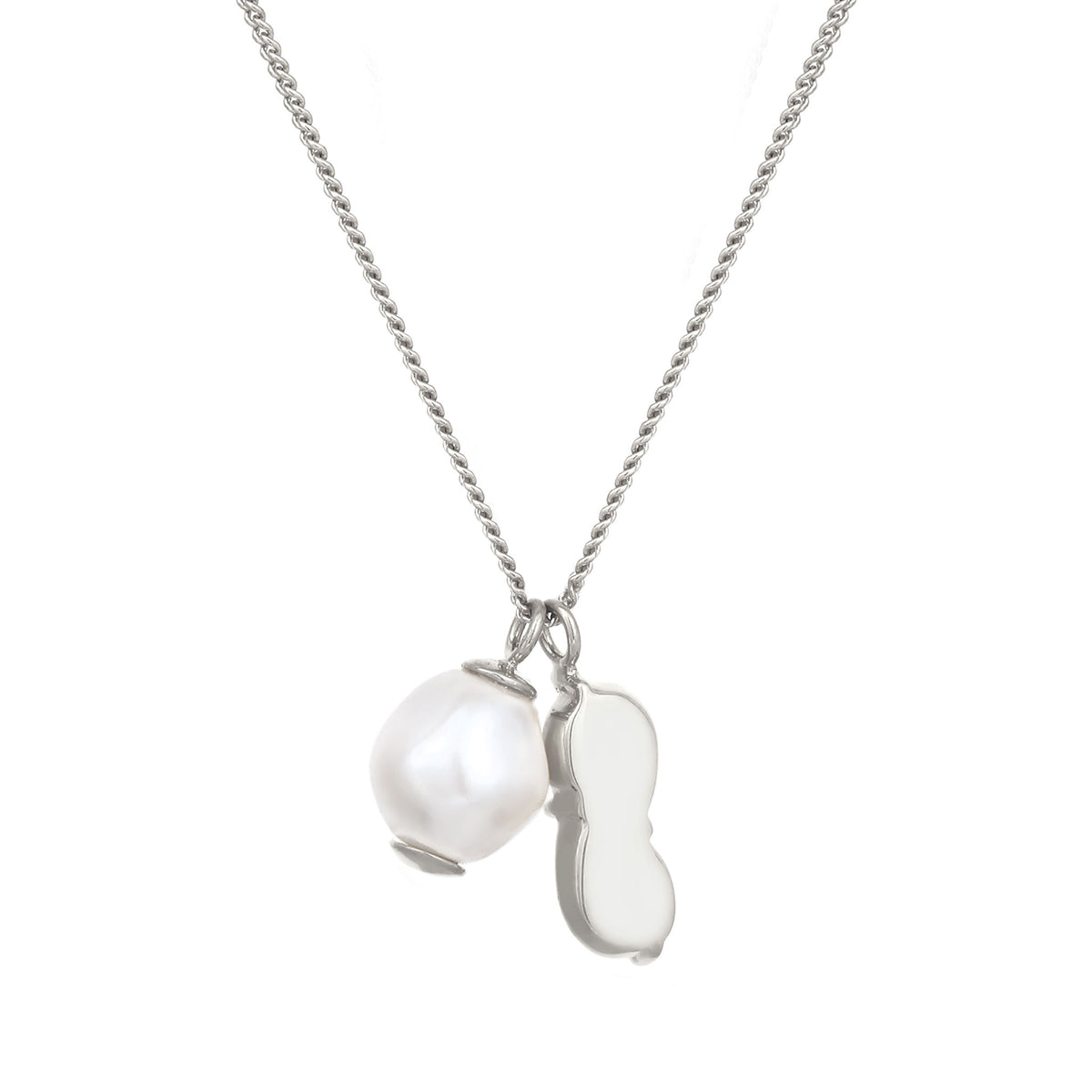 Silber - Elli | Halskette Tropfen | Mit Kristallen von Swarovski® (Hellgrün) & Synthetische Perle | 925 Sterling Silber