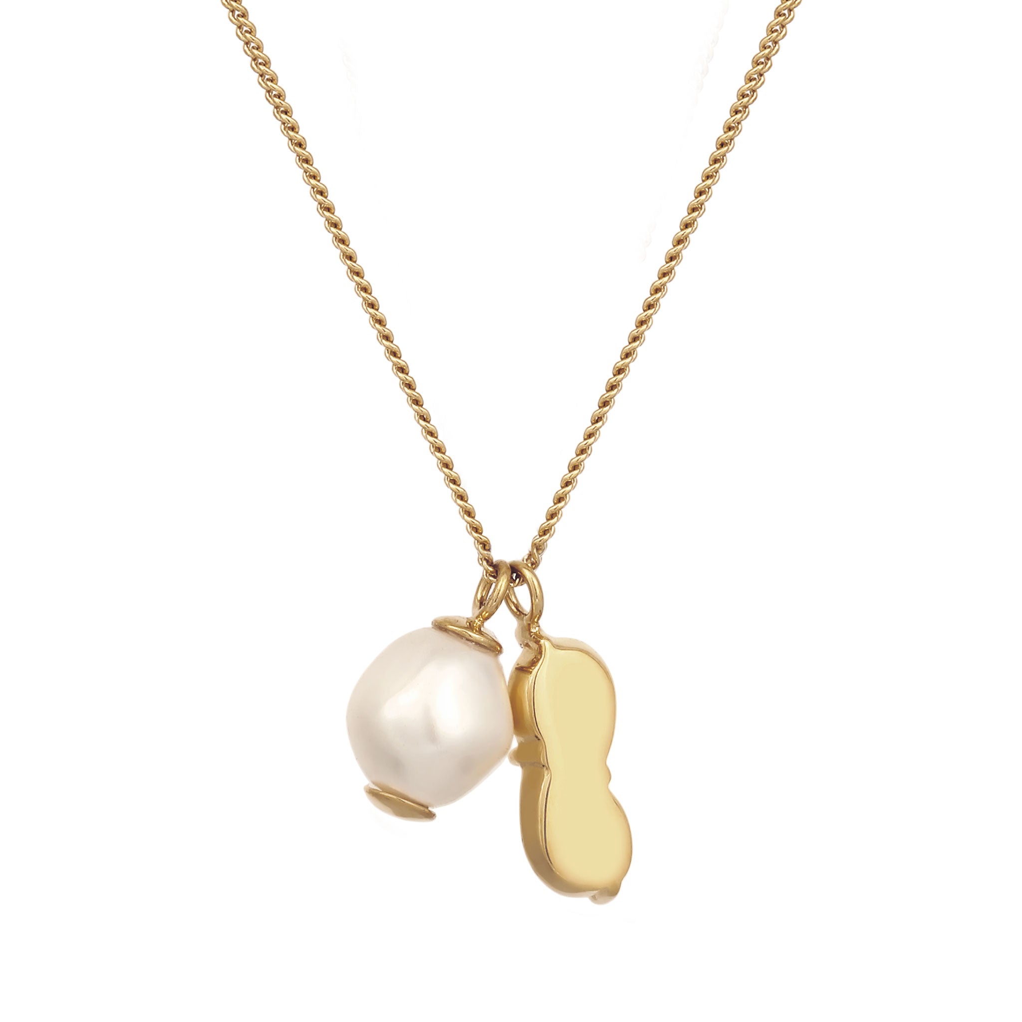 Gold - Elli | Halskette Tropfen | Mit Kristallen von Swarovski® (Hellgrün) & Synthetische Perle | 925 Sterling Silber vergoldet
