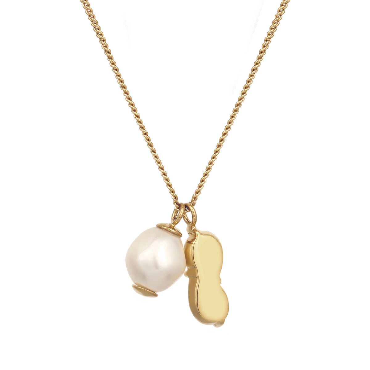 Gold - Elli | Halskette Tropfen | Mit Kristallen von Swarovski® (Hellgrün) & Synthetische Perle | 925 Sterling Silber vergoldet