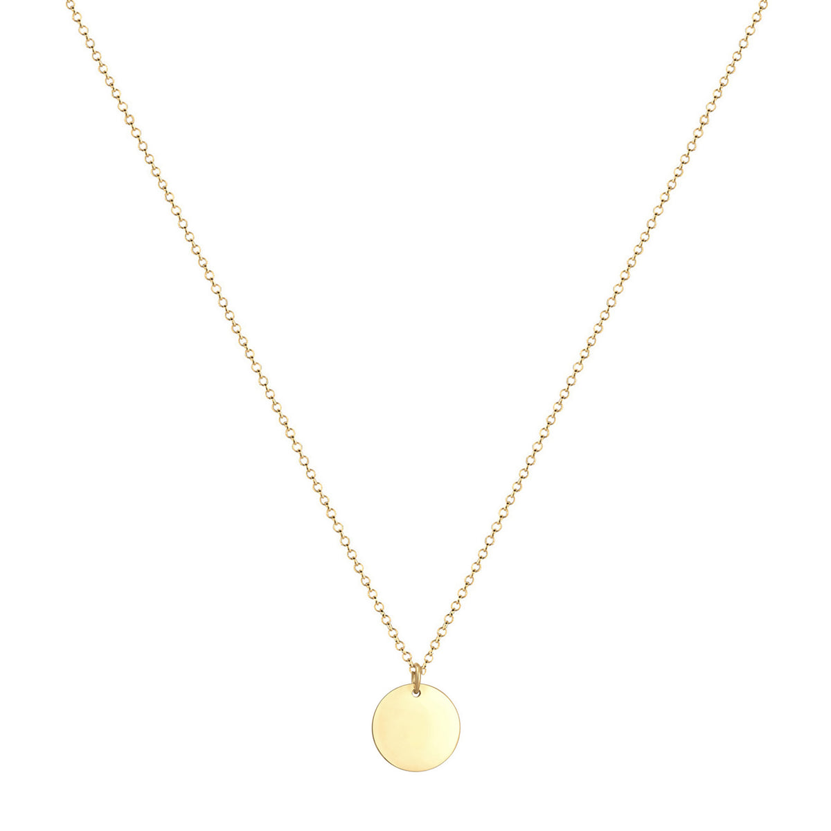 Gold - Elli | Halskette | Gravur Plättchen | 925er Sterling Silber vergoldet