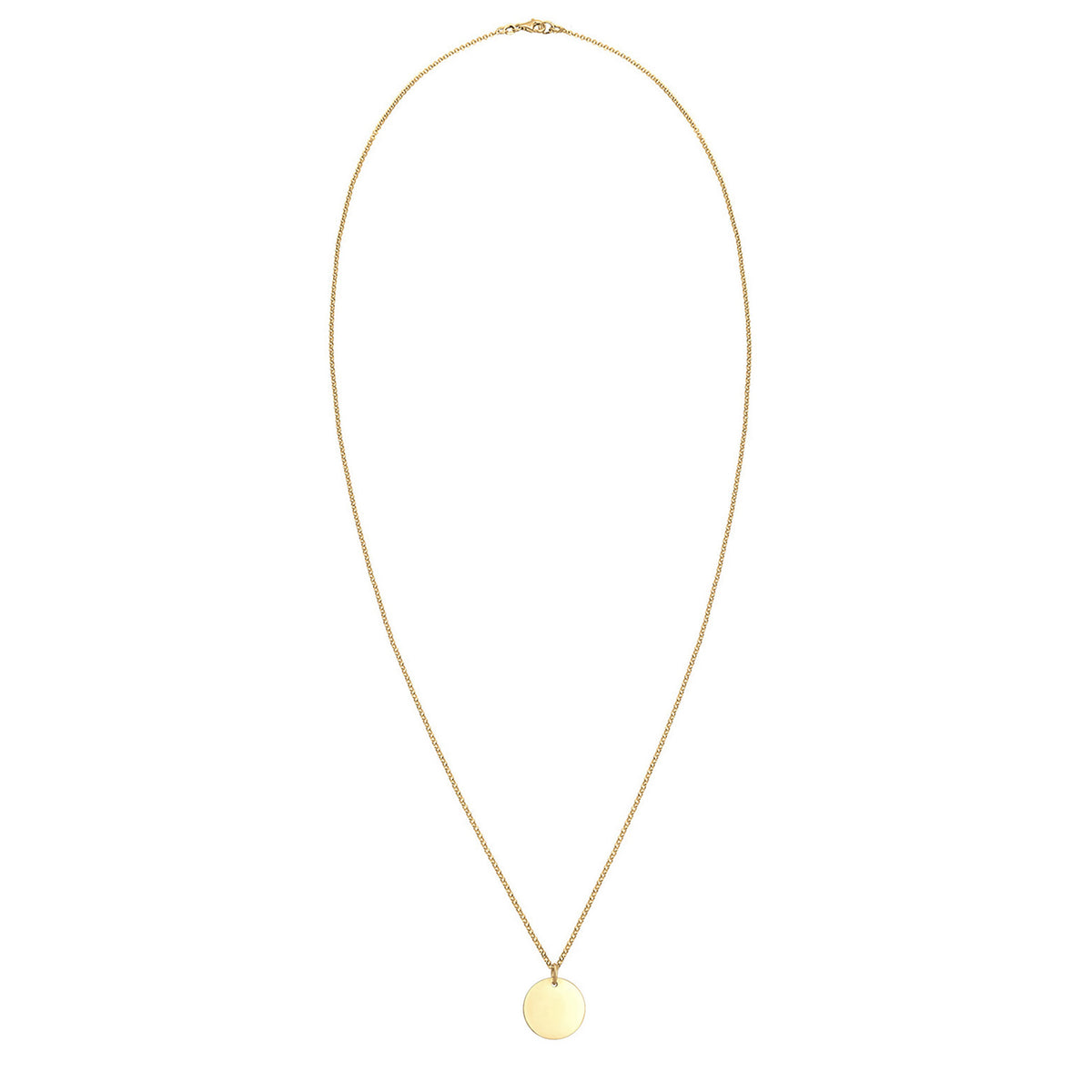 Gold - Elli | Halskette | Gravur Plättchen | 925er Sterling Silber vergoldet