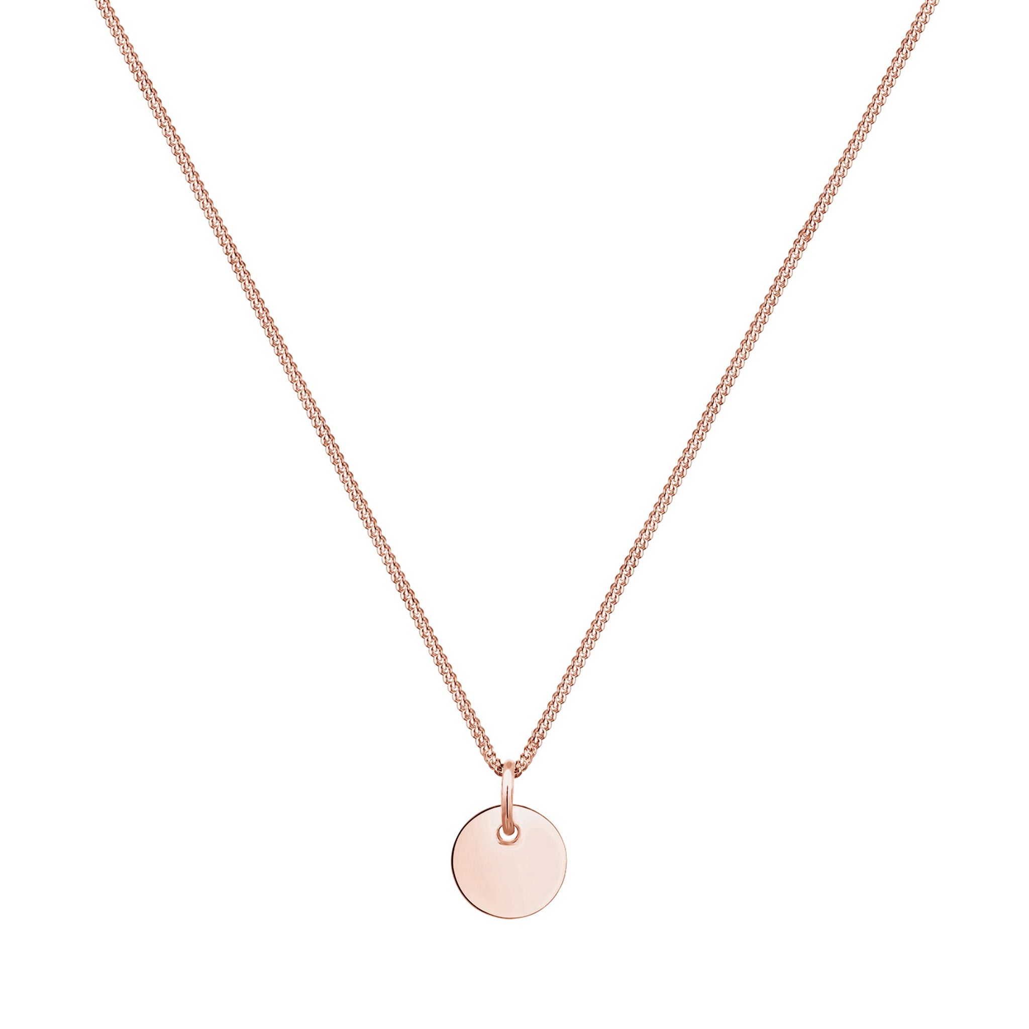 Roségold - Elli | Halskette | Gravur Plättchen | 925er Sterling Silber rose-vergoldet