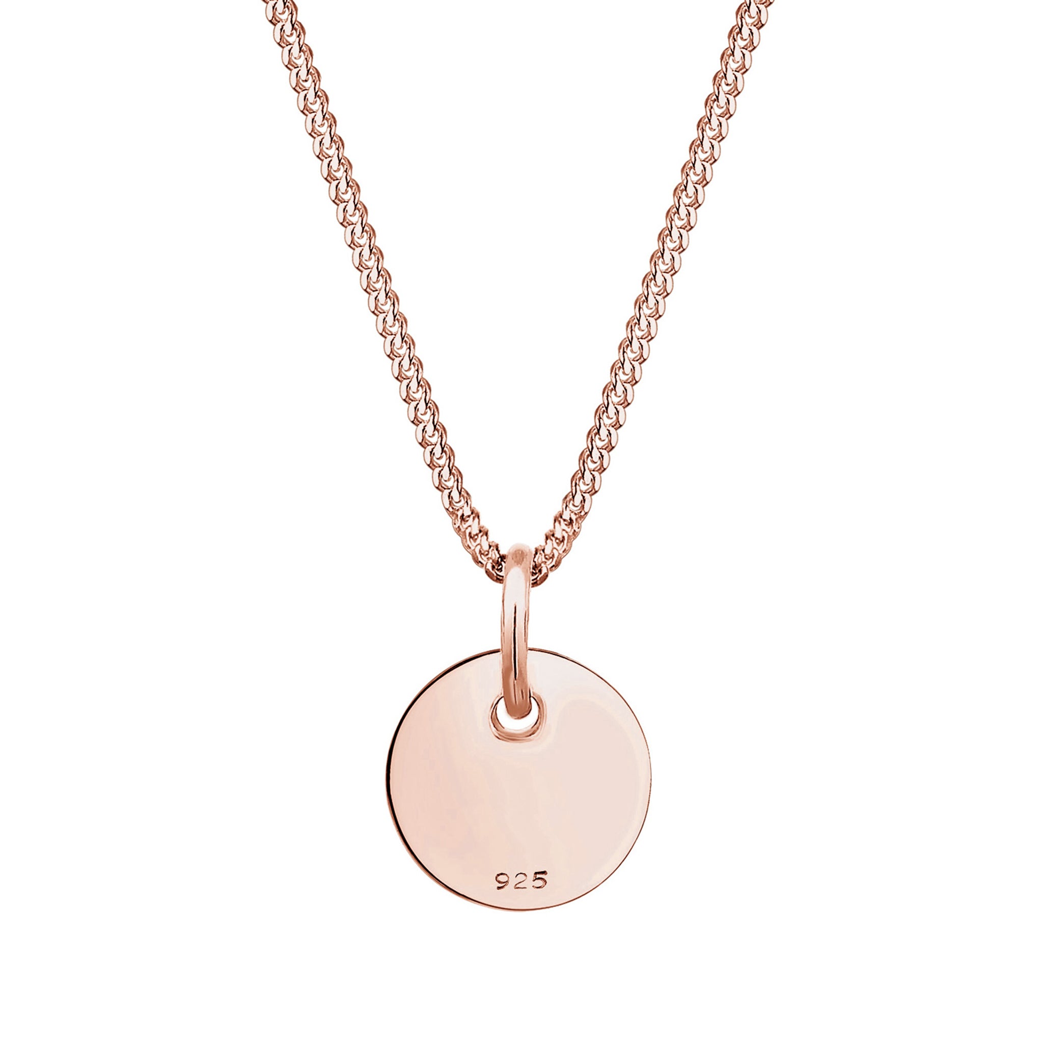 Roségold - Elli | Halskette | Gravur Plättchen | 925er Sterling Silber rose-vergoldet