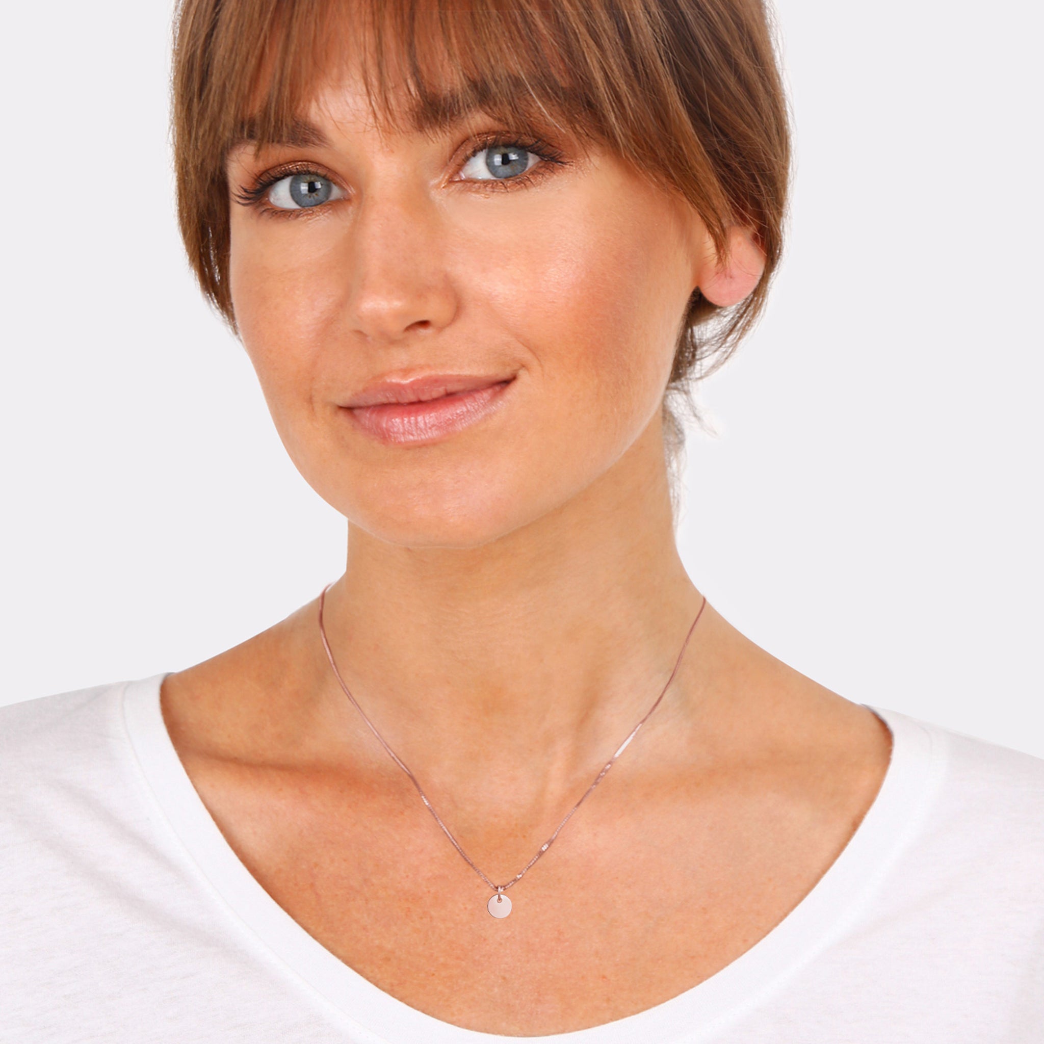 Roségold - Elli | Halskette | Gravur Plättchen | 925er Sterling Silber rose-vergoldet