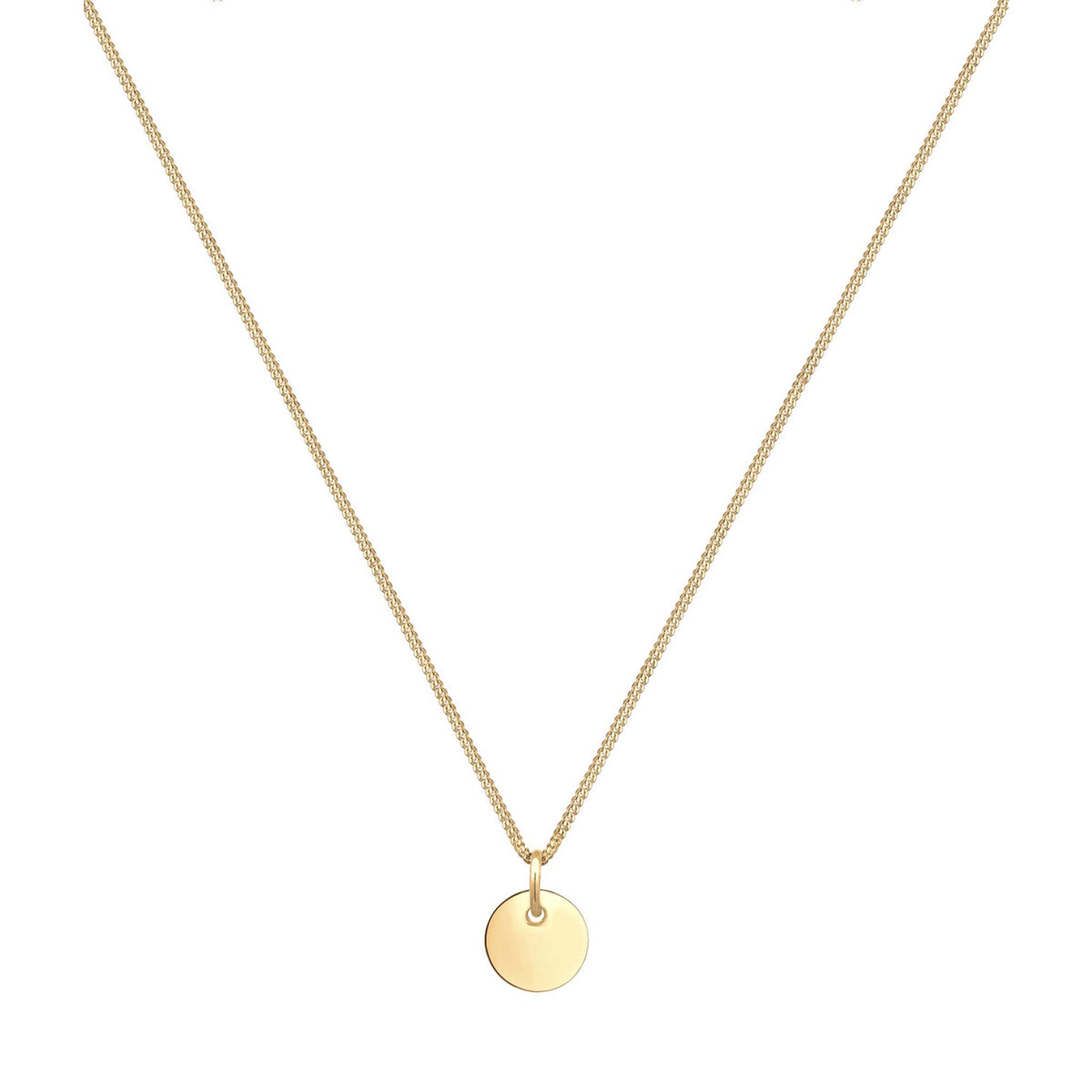 Gold - Elli | Halskette | Gravur Plättchen | 925er Sterling Silber vergoldet