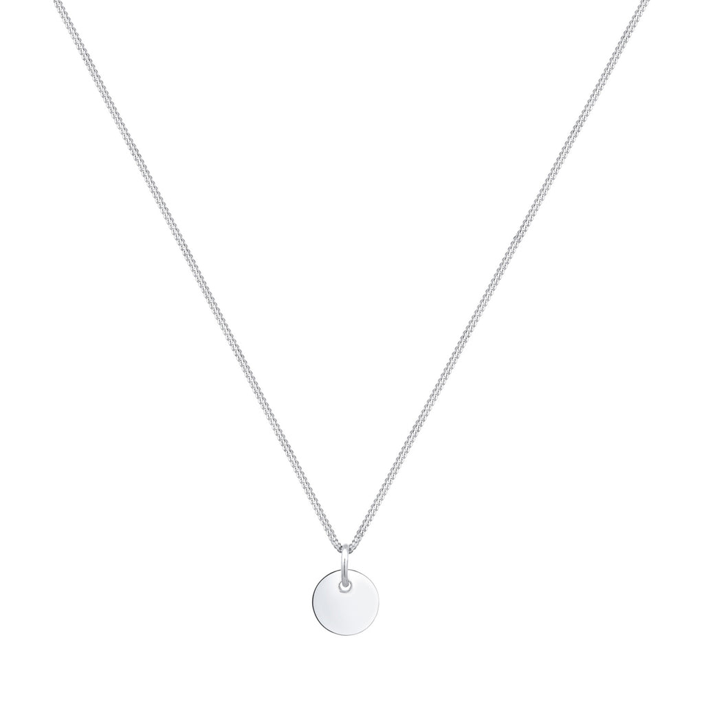 Silber - Elli | Halskette | Gravur Plättchen | 925er Sterling Silber