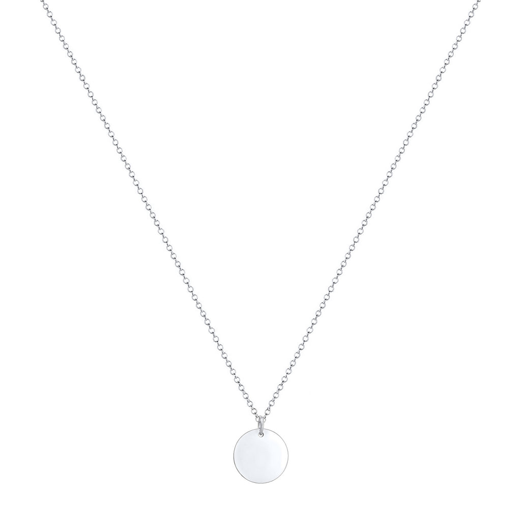 Silber - Elli | Halskette | Gravur Plättchen | 925er Sterling Silber