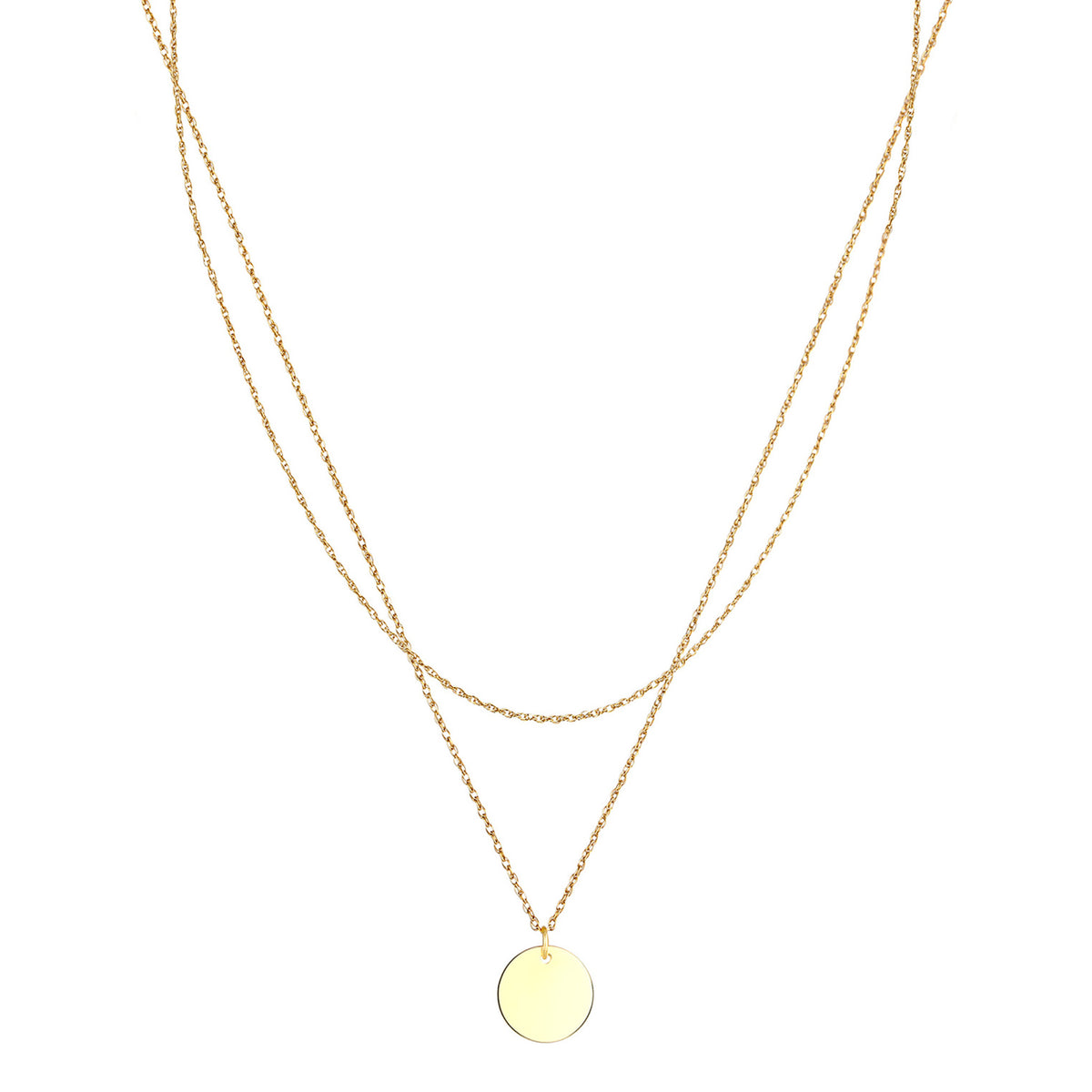 Gold engravable - Elli | Layer-Halskette | Gravur Plättchen | 925er Sterling Silber vergoldet