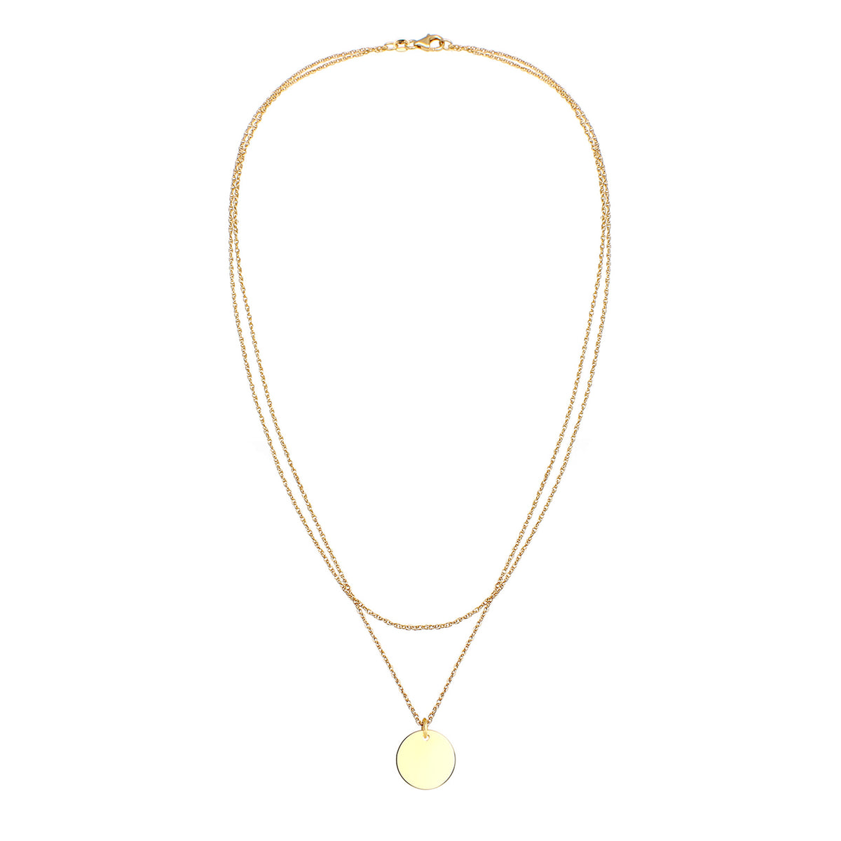 Gold engravable - Elli | Layer-Halskette | Gravur Plättchen | 925er Sterling Silber vergoldet