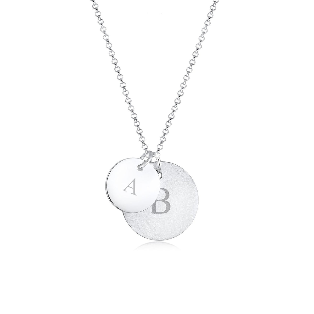 Silber - Elli | Halskette | Gravur Plättchen Matt | 925er Sterling Silber