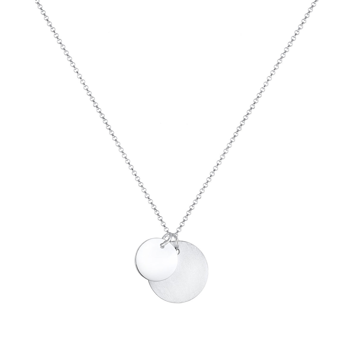 Silber - Elli | Halskette | Gravur Plättchen Matt | 925er Sterling Silber