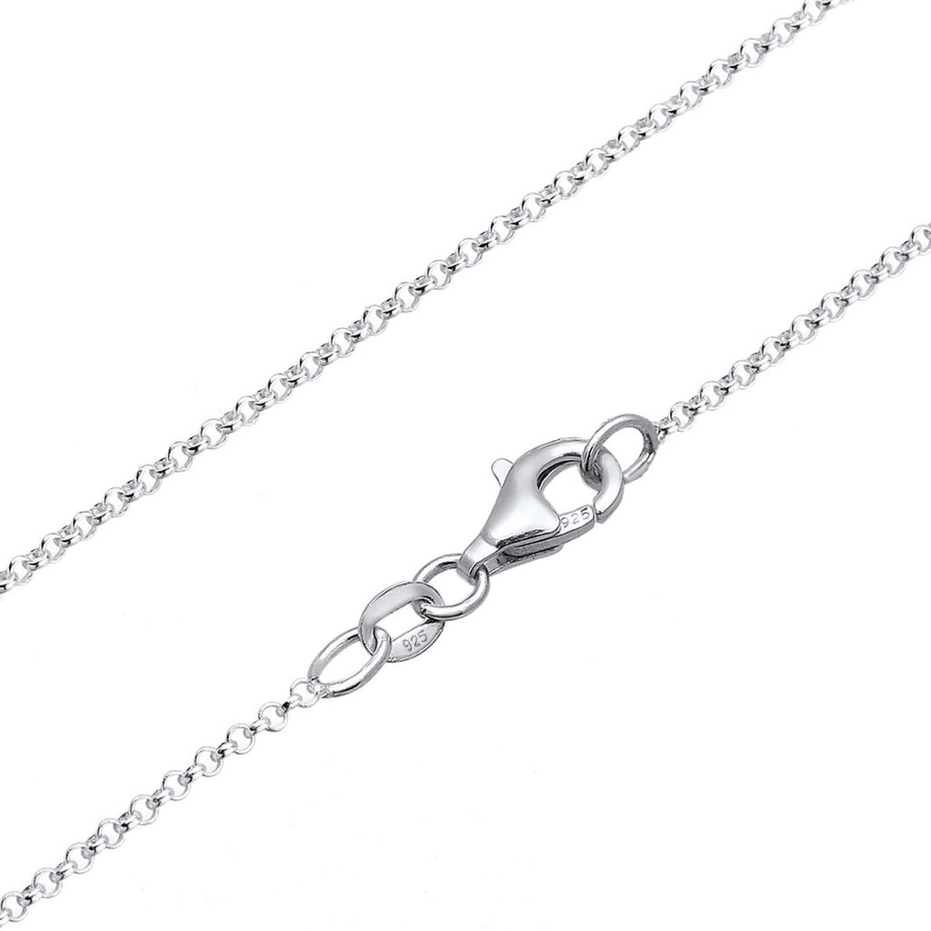 Silber - Elli | Halskette | Gravur Plättchen Matt | 925er Sterling Silber