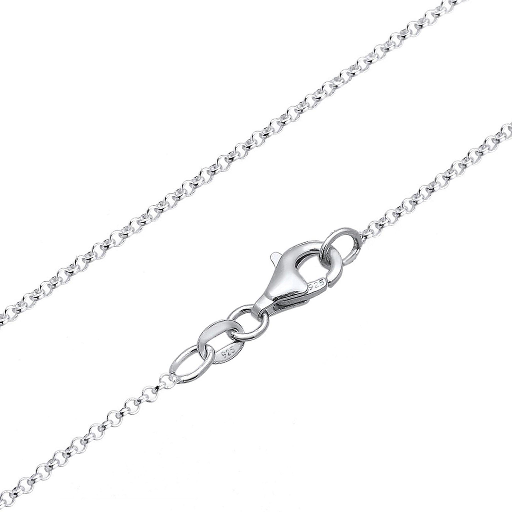 Silber - Elli | Halskette | Gravur Plättchen Matt | 925er Sterling Silber