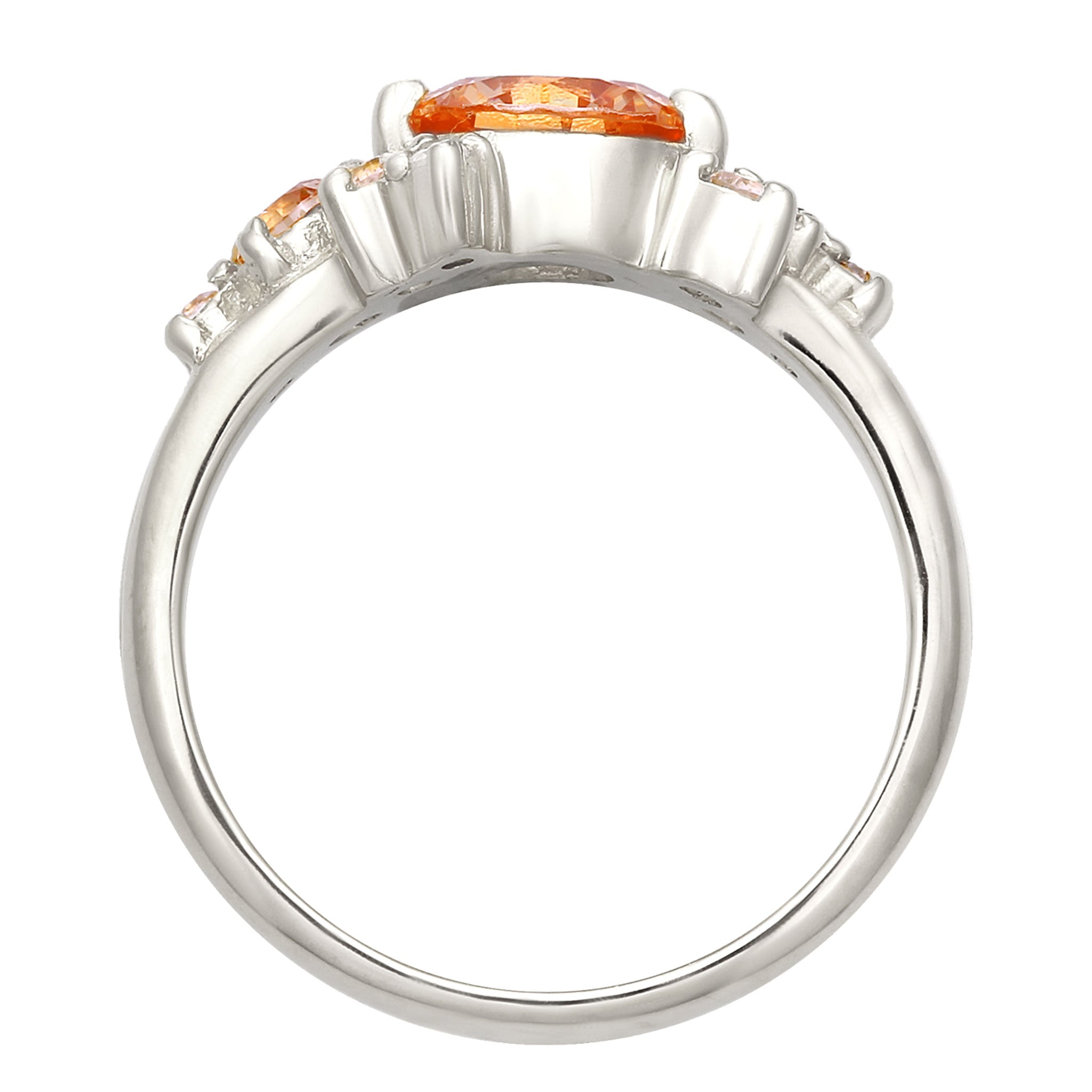 Silber - Elli PREMIUM | Verlobungsring | Zirkonia (Gold) & Zirkonia (Weiß) | 925 Sterling Silber