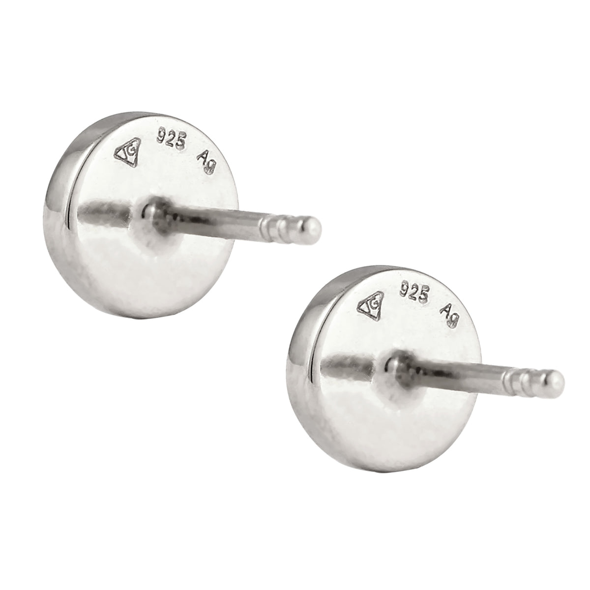 Silber - Elli | Ohrstecker Rund | Mondstein (Weiß) | 925 Sterling Silber