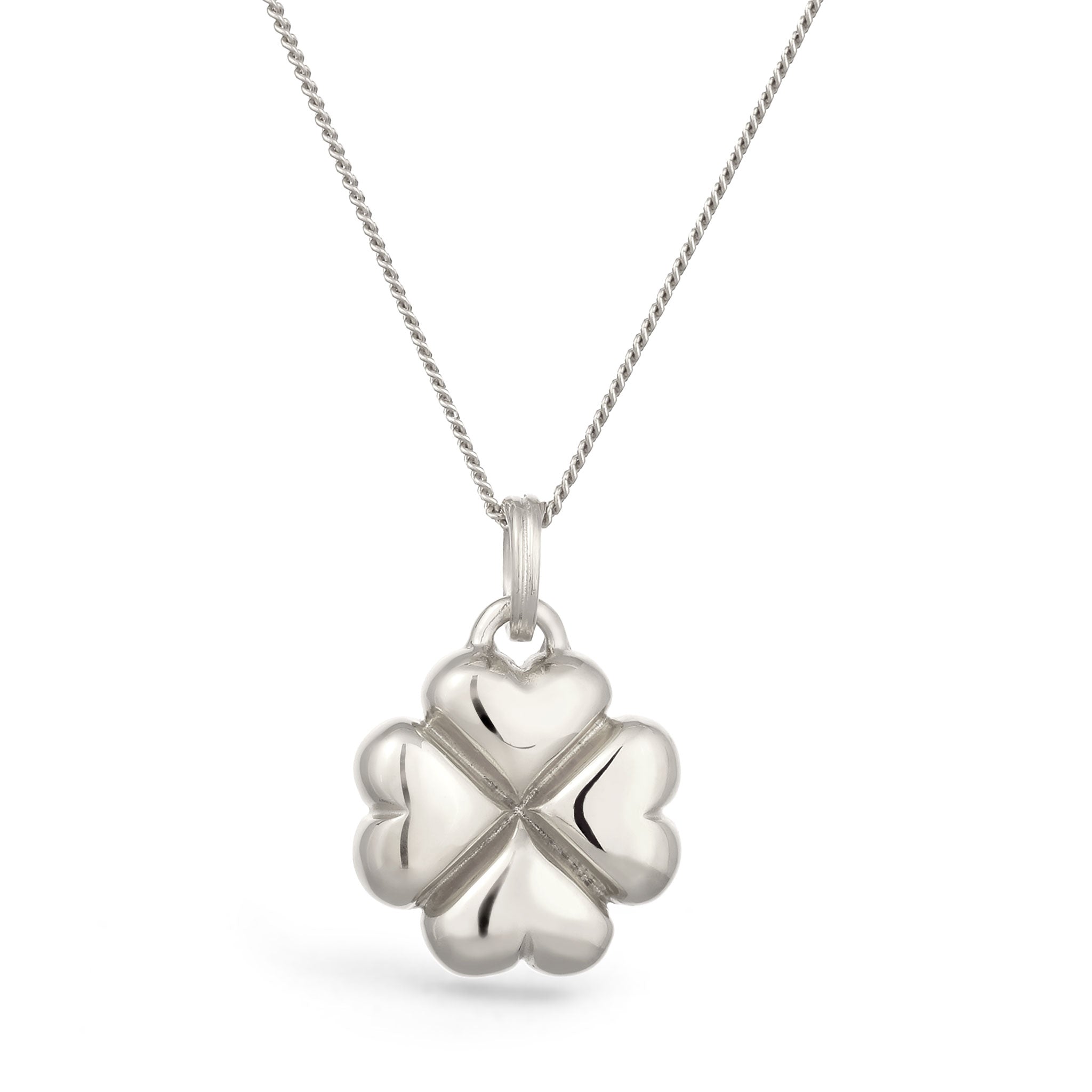 Silber - Elli | Halskette Kleeblatt Anhänger | 925 Sterling Silber