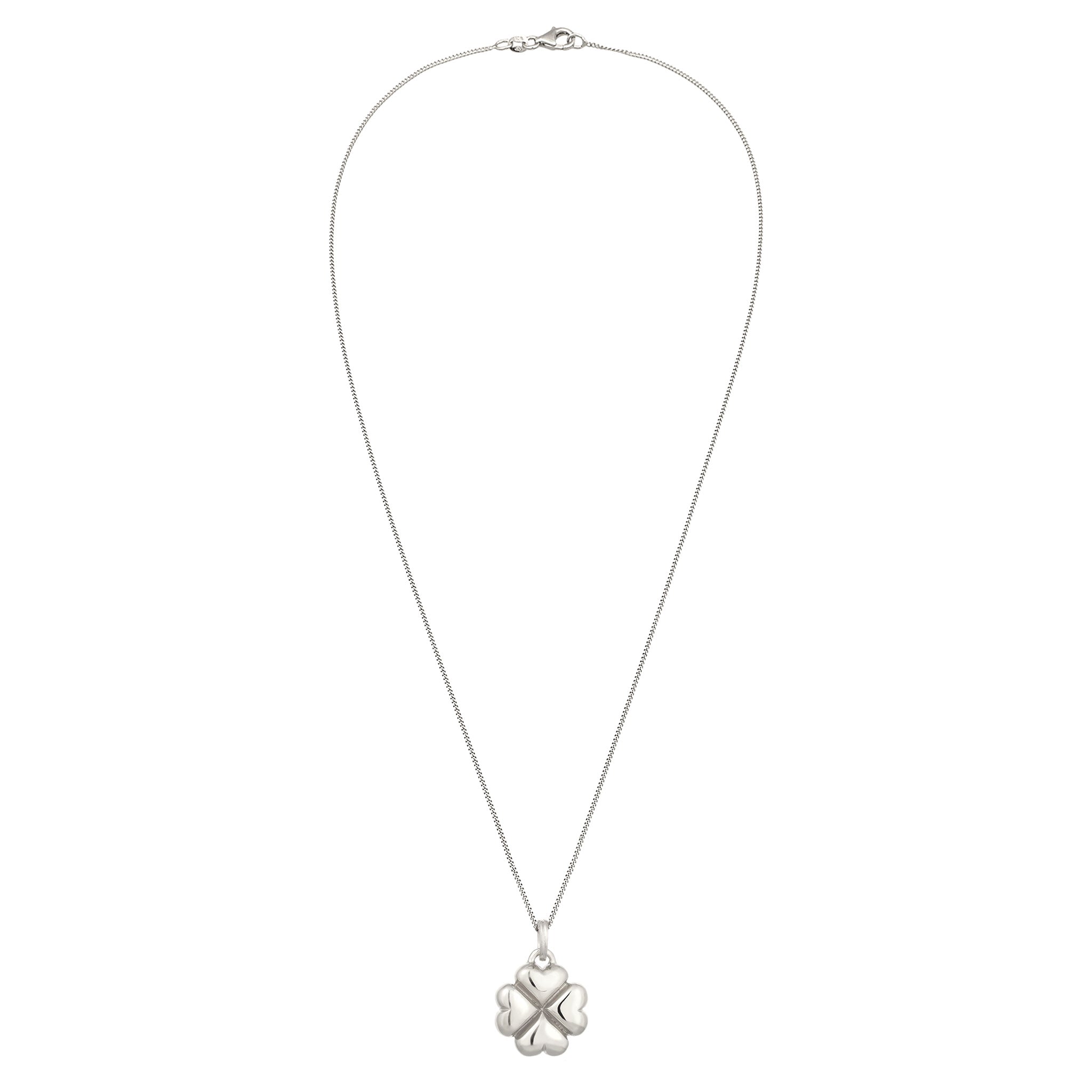 Silber - Elli | Halskette Kleeblatt Anhänger | 925 Sterling Silber