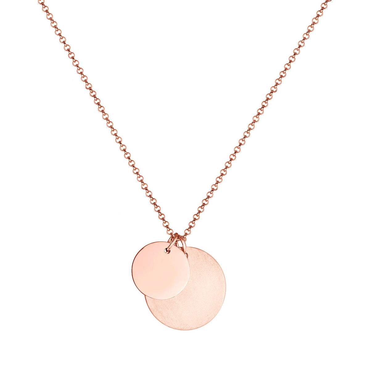 Roségold - Elli | Halskette | Gravur Plättchen Matt | 925er Sterling Silber rose-vergoldet