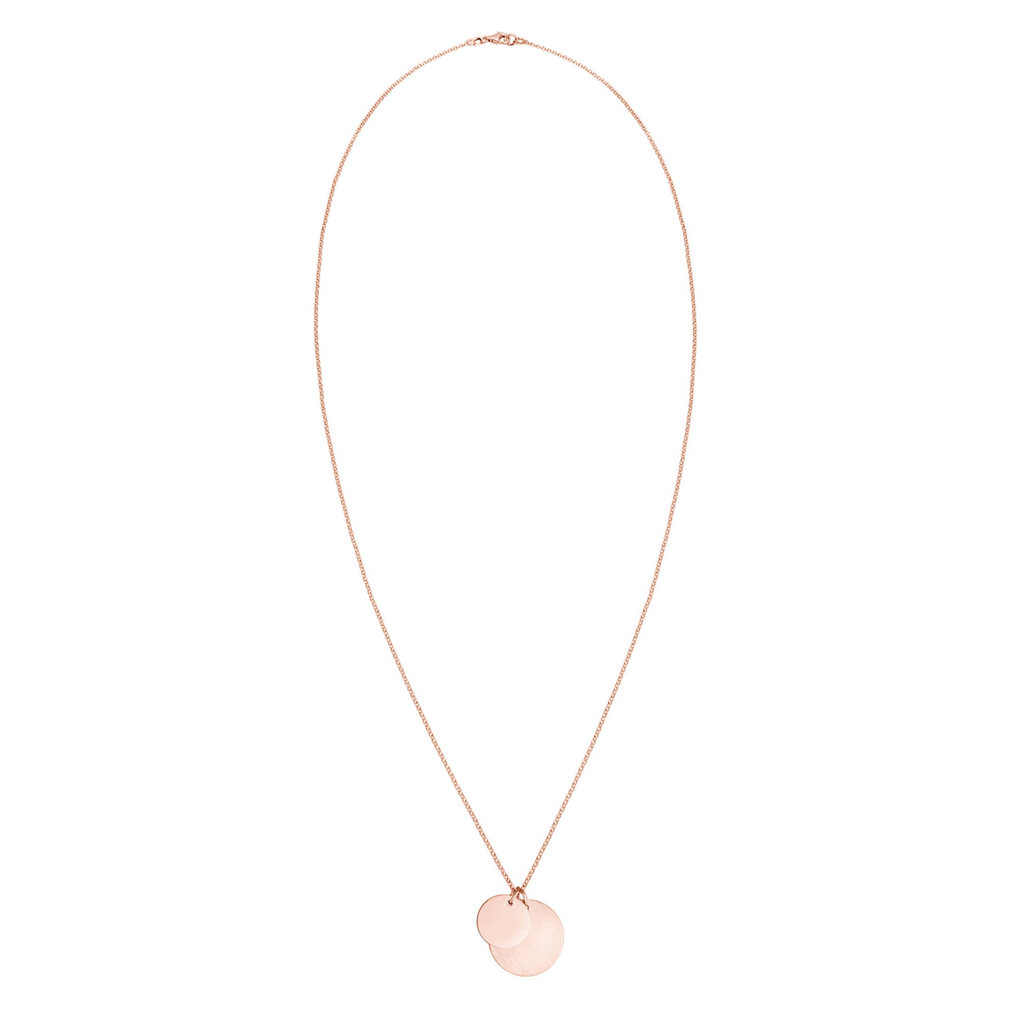 Roségold - Elli | Halskette | Gravur Plättchen Matt | 925er Sterling Silber rose-vergoldet