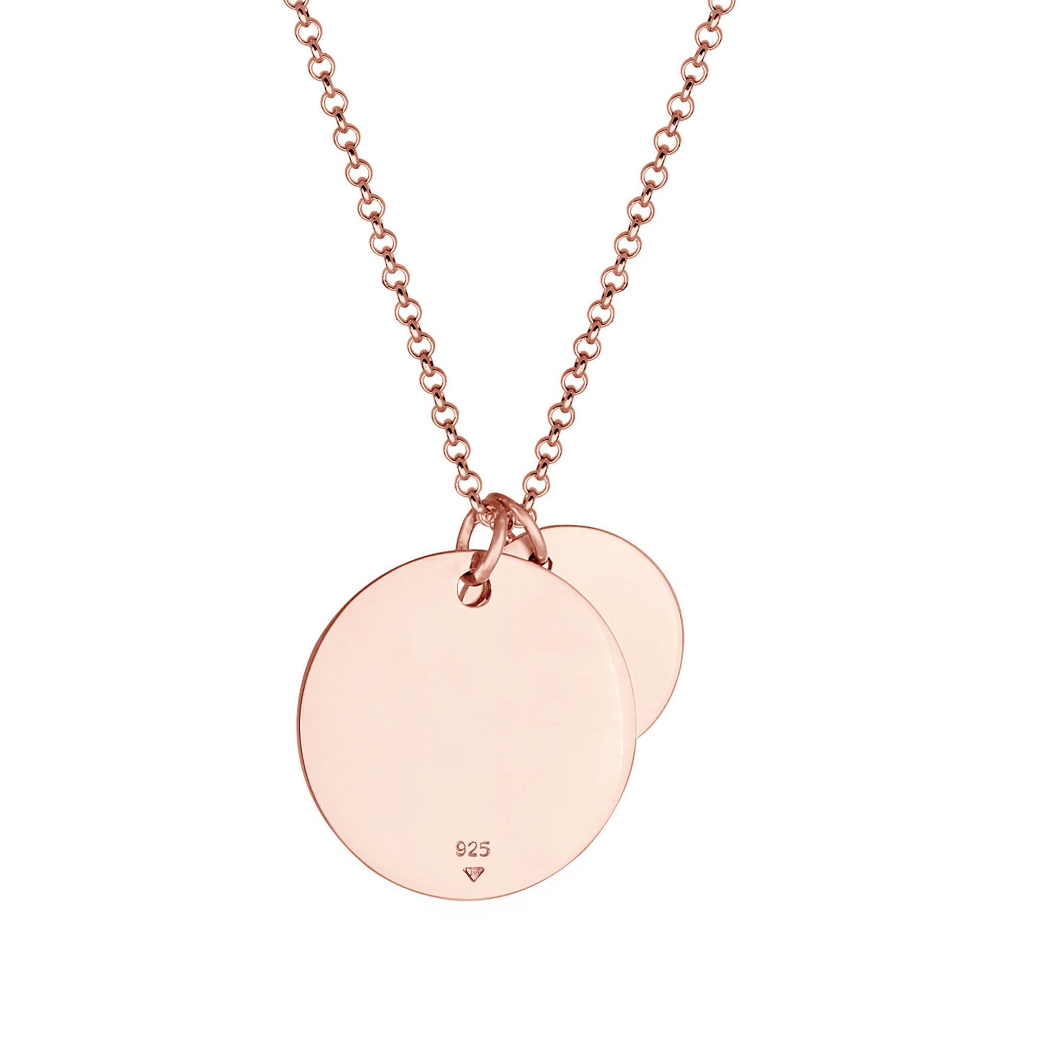 Roségold - Elli | Halskette | Gravur Plättchen Matt | 925er Sterling Silber rose-vergoldet