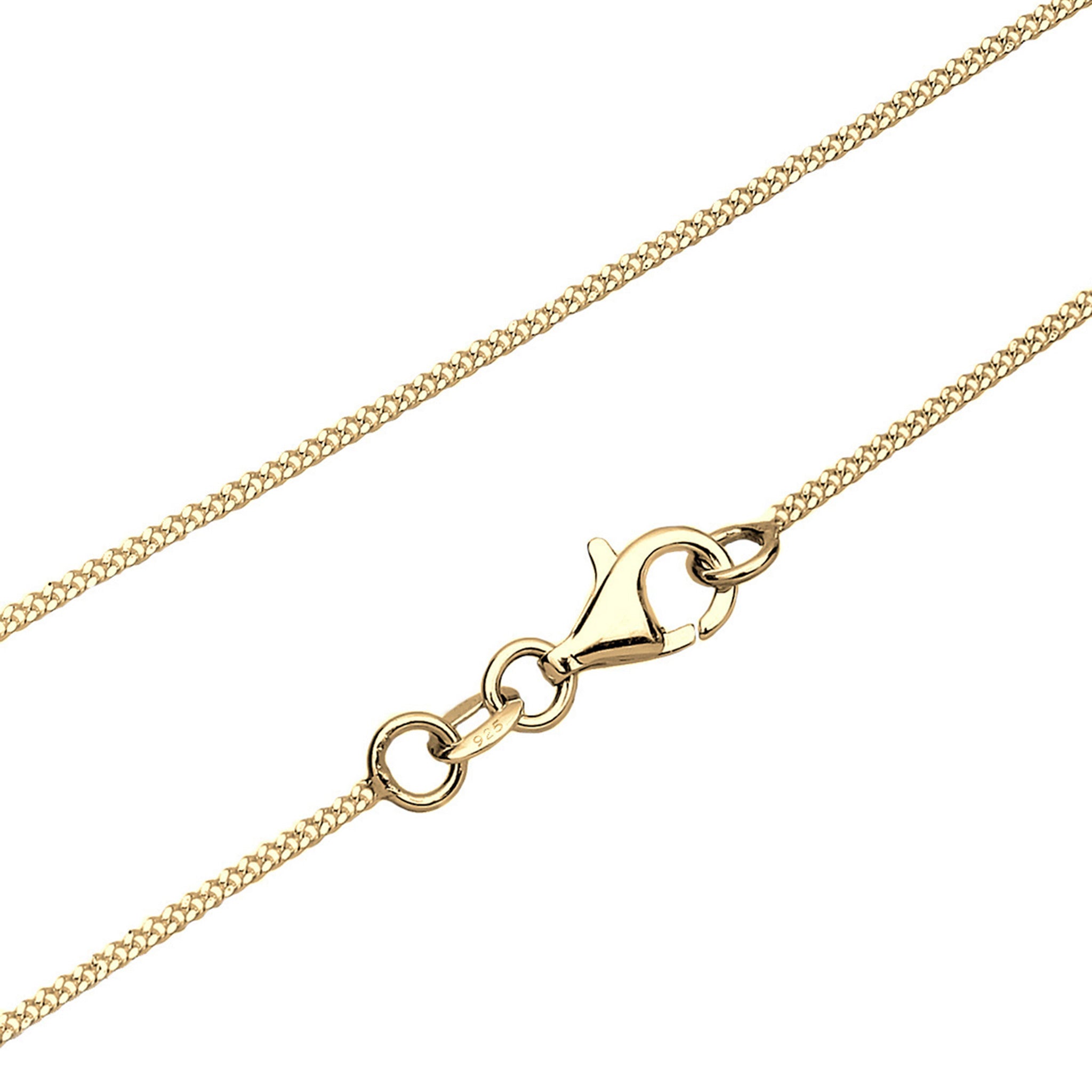 Weiß - Elli | Halskette Gravur Platte | Geburtsstein Kristall (Weiß) | 925 Sterling Silber vergoldet