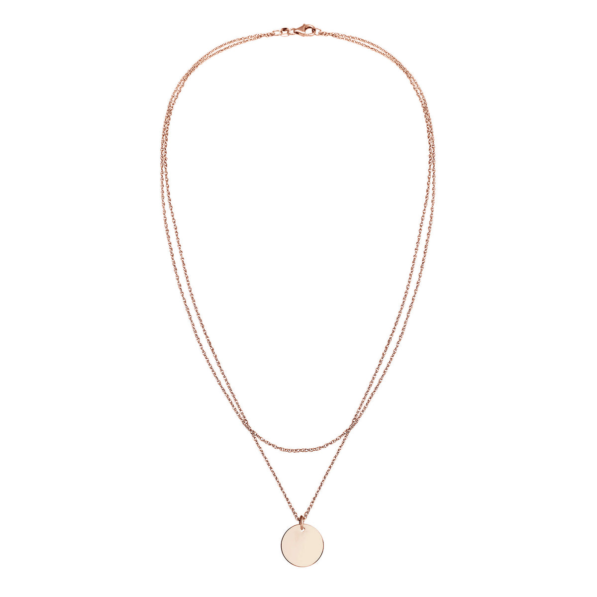 Engravable pink - Elli | Layer-Halskette | Gravur Plättchen | 925er Sterling Silber rose-vergoldet