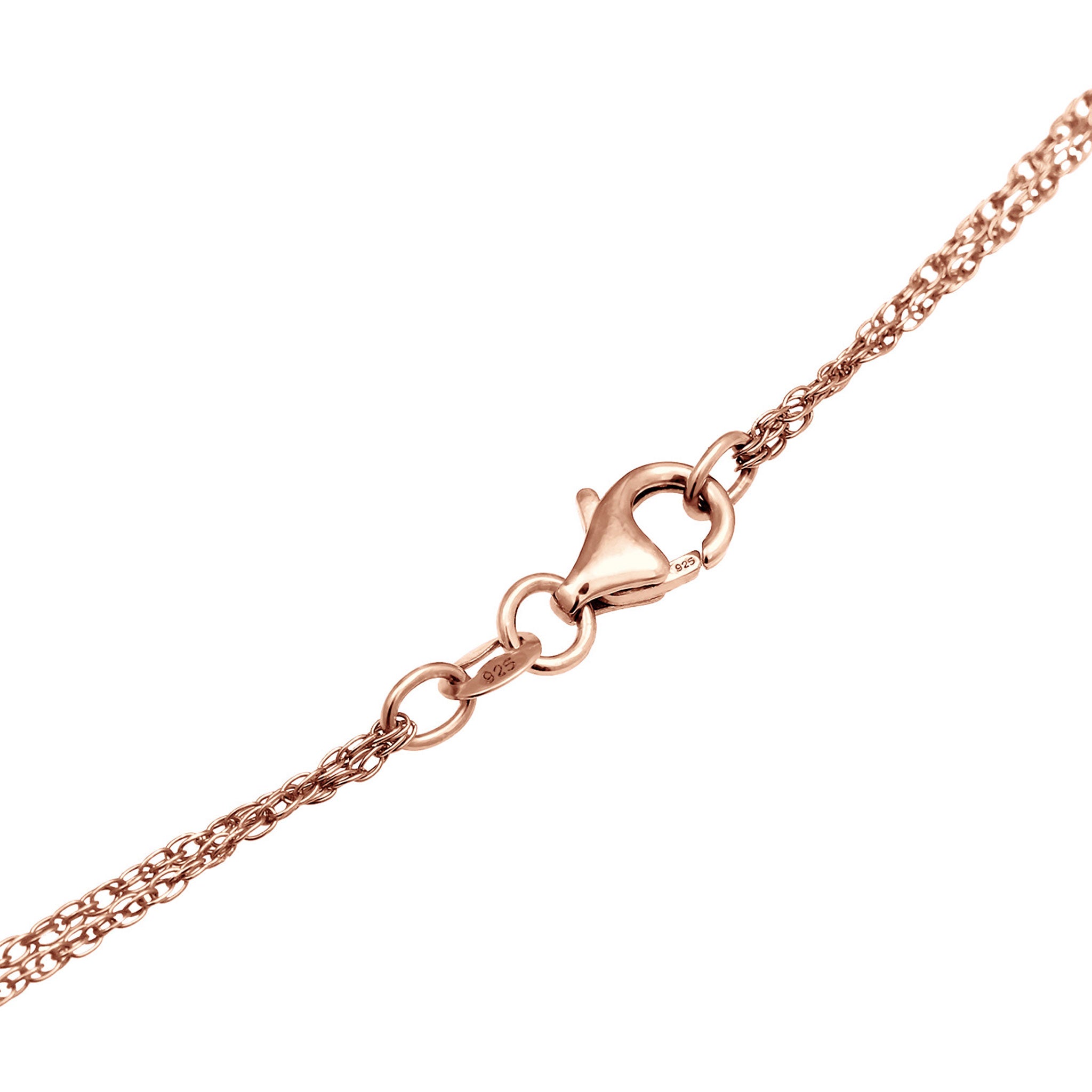Roségold - Elli | Layer-Halskette | Gravur Plättchen | 925er Sterling Silber rose-vergoldet