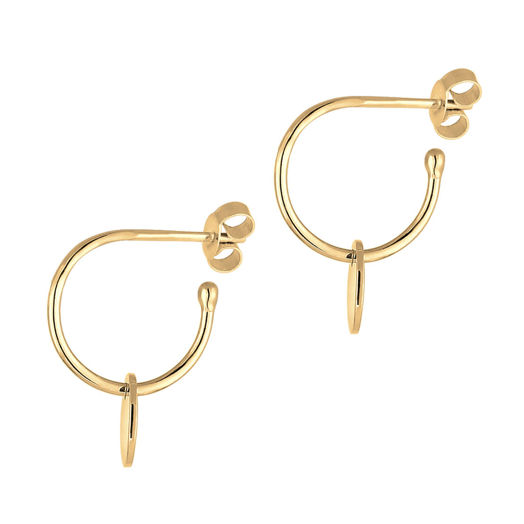 Gold - Elli | Creolen | Gravur Plättchen | 925 Sterling Silber vergoldet