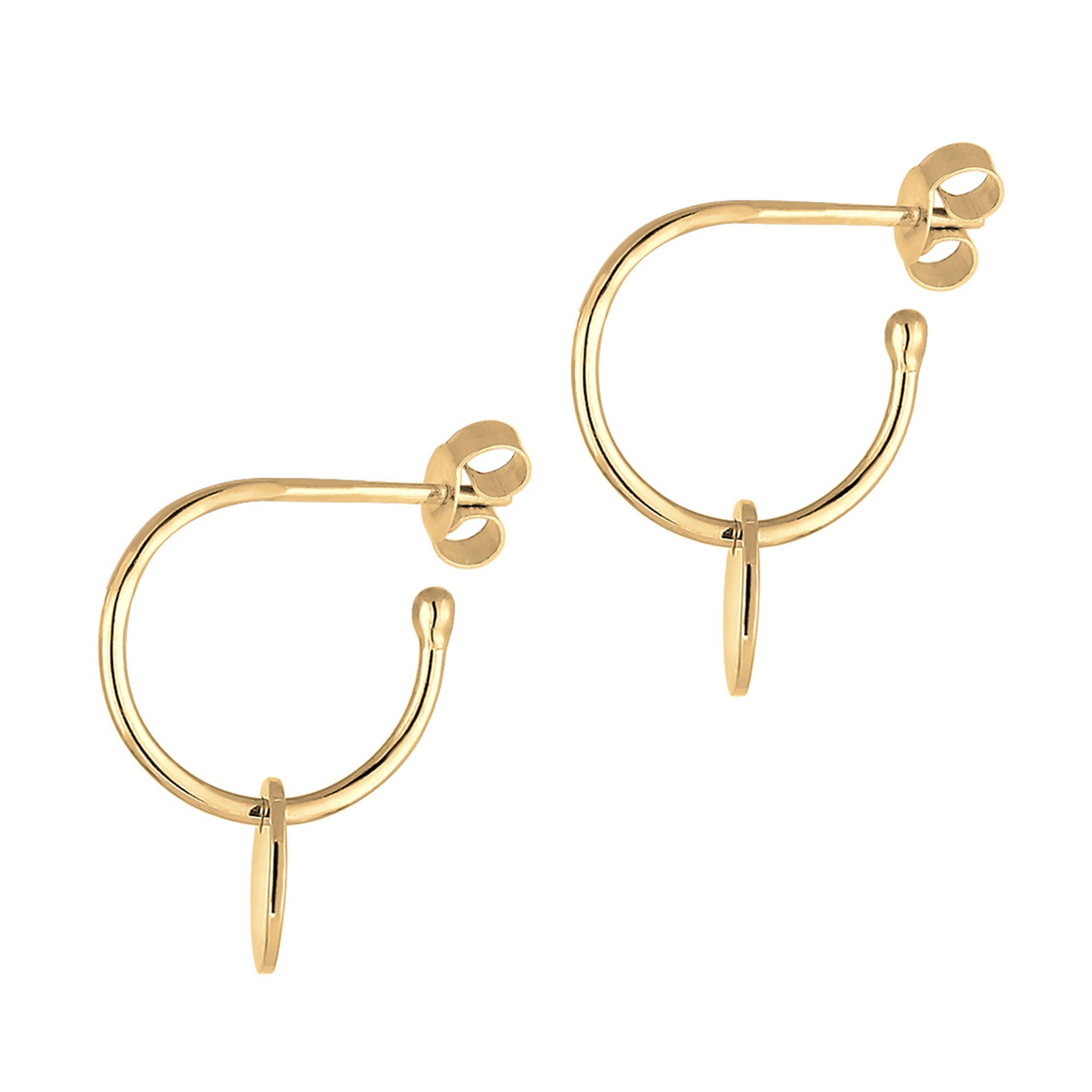 Gold - Elli | Creolen | Gravur Plättchen | 925 Sterling Silber vergoldet