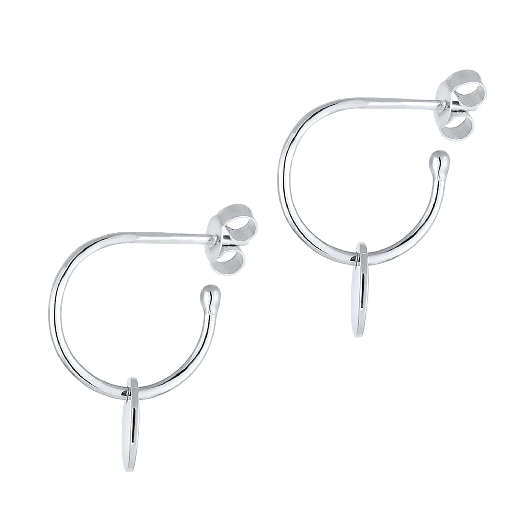 Silber - Elli | Creolen | Gravur Plättchen | 925 Sterling Silber