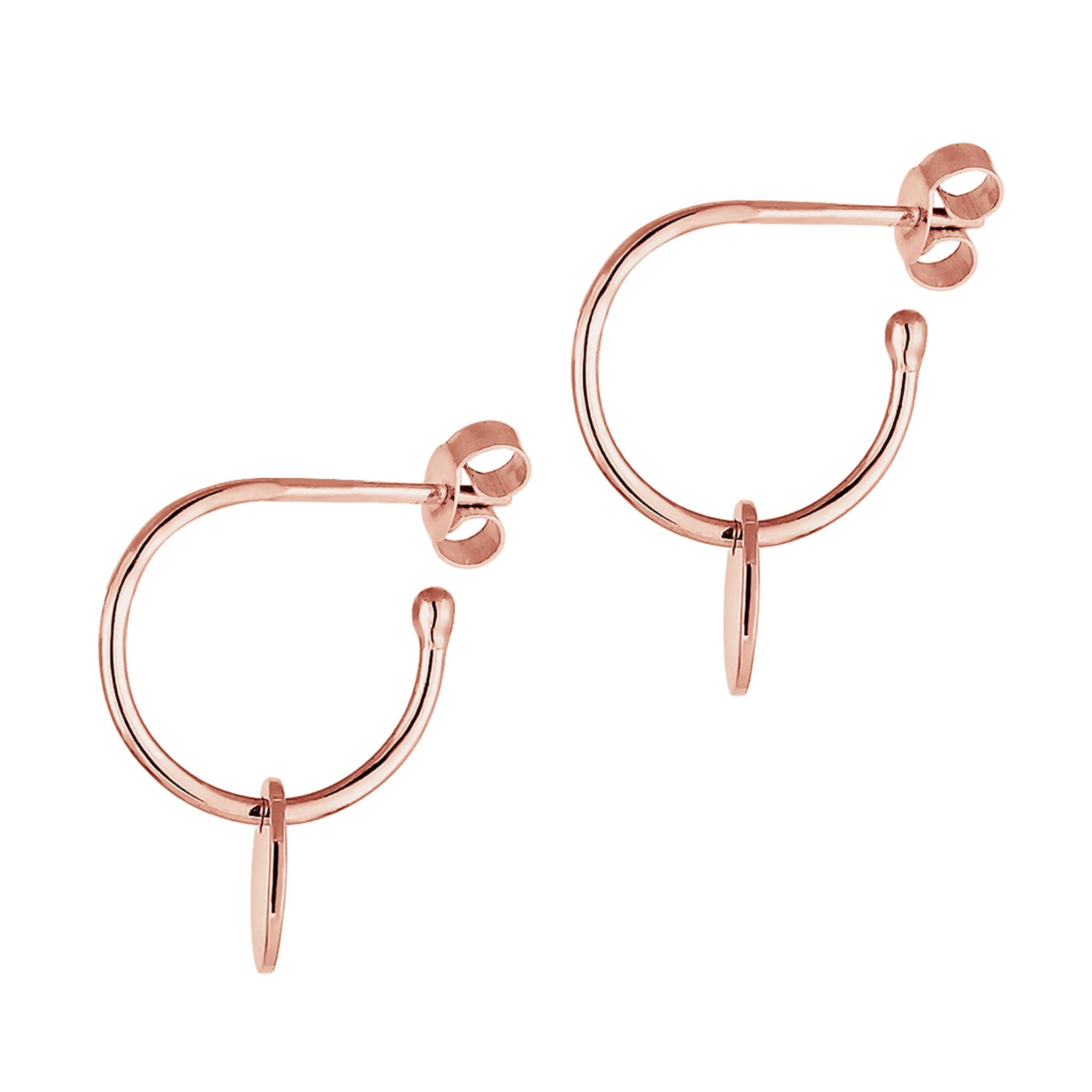 Roségold - Elli | Creolen | Gravur Plättchen | 925 Sterling Silber rose-vergoldet