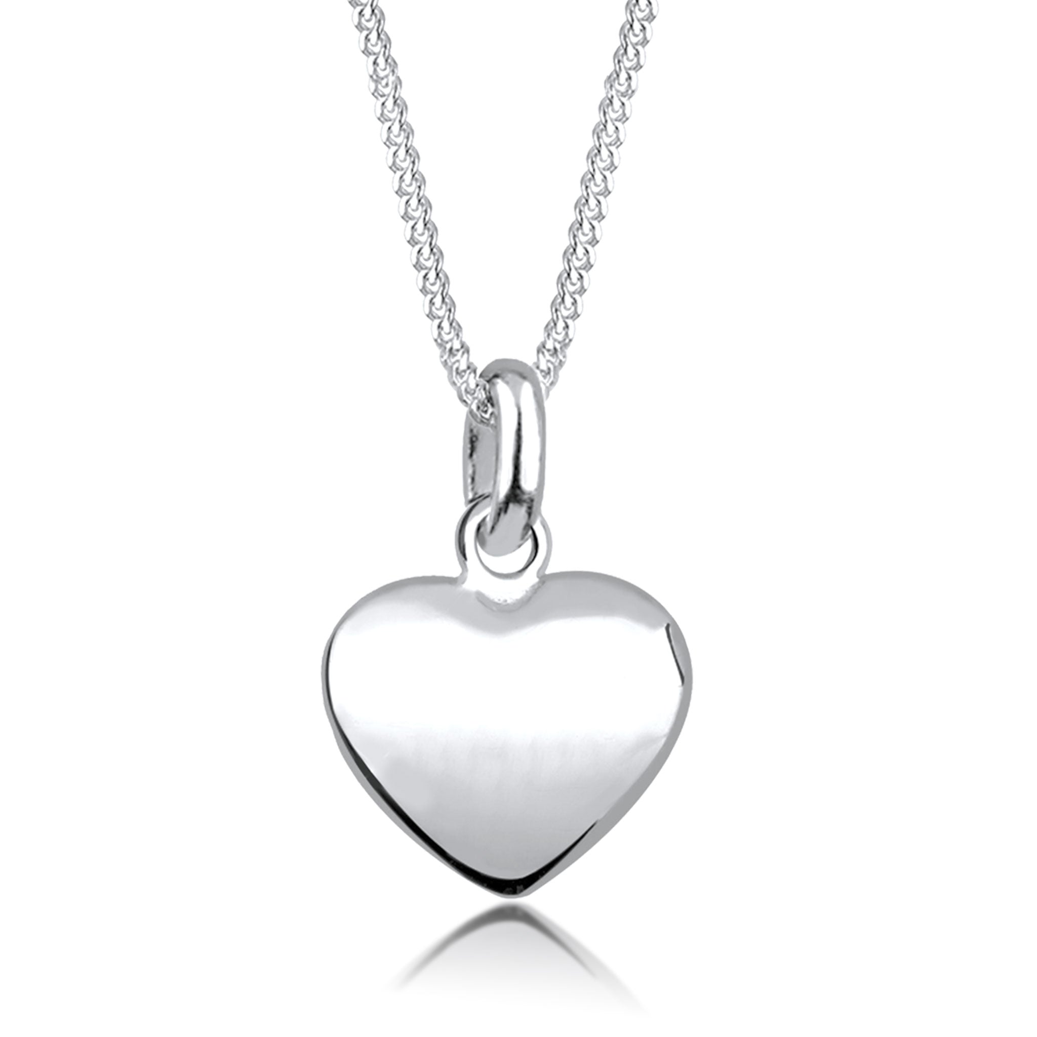 Silber - Elli | Halskette | Gravur Herz Anhänger | 925 Sterling Silber