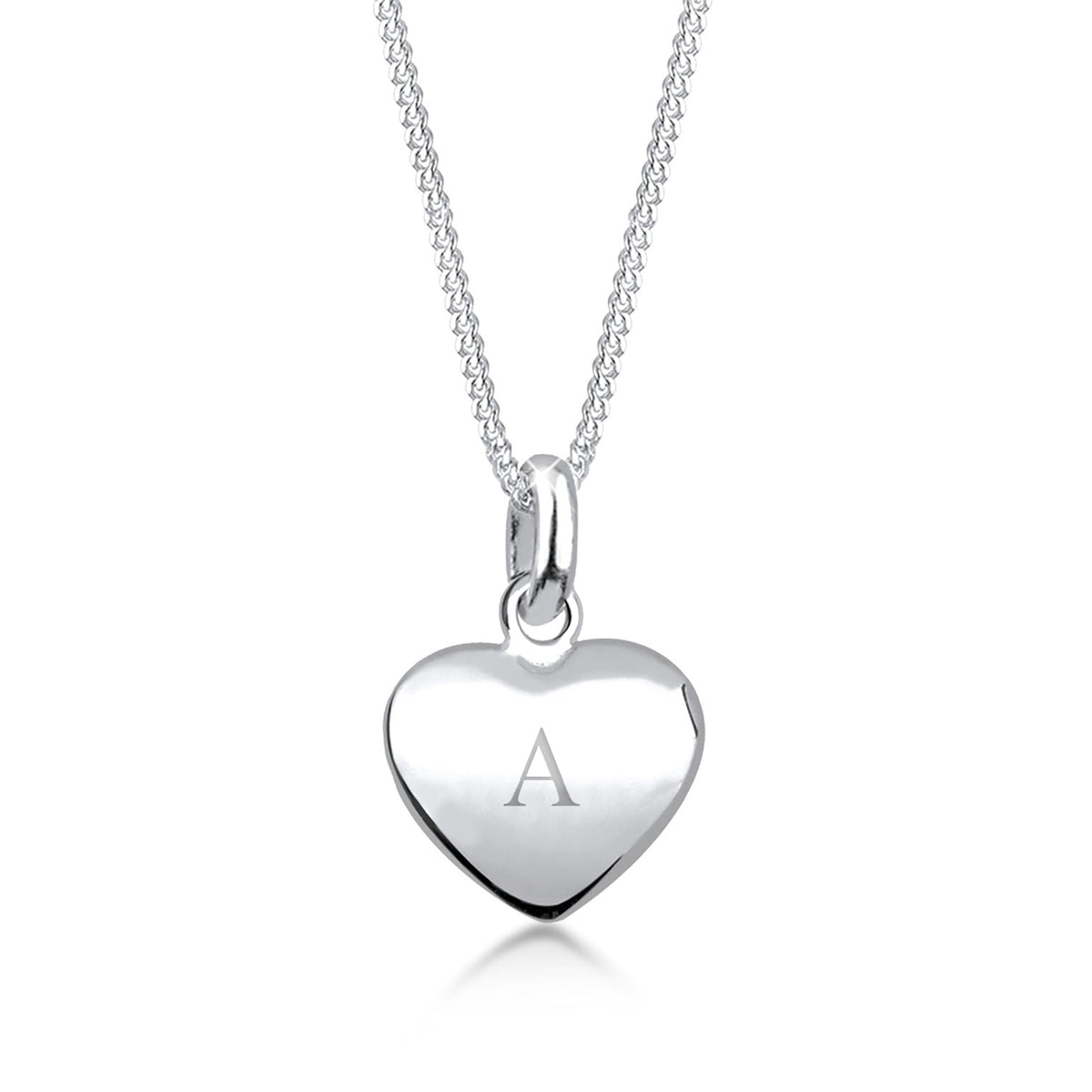 Silber - Elli | Halskette | Gravur Herz Anhänger | 925 Sterling Silber