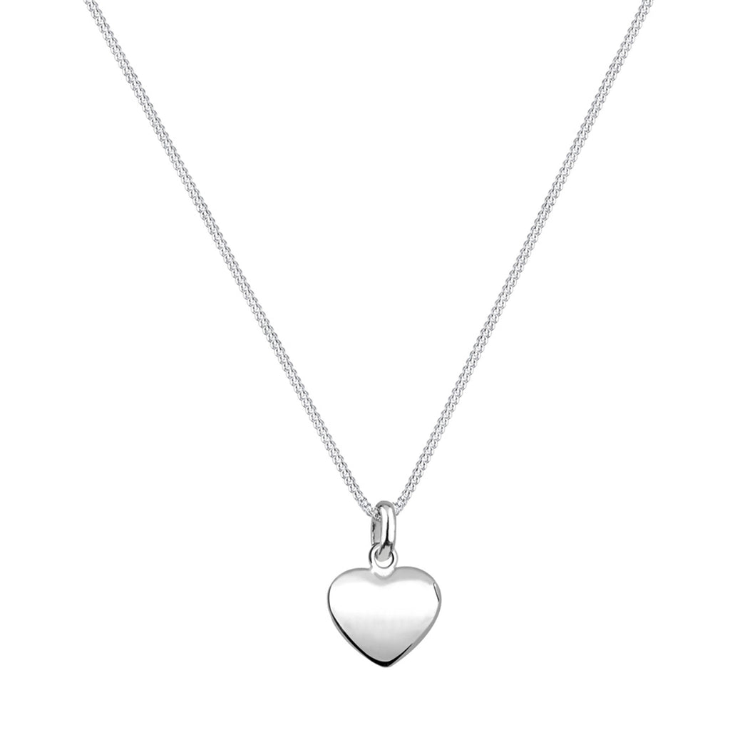 Silber - Elli | Halskette | Gravur Herz Anhänger | 925 Sterling Silber