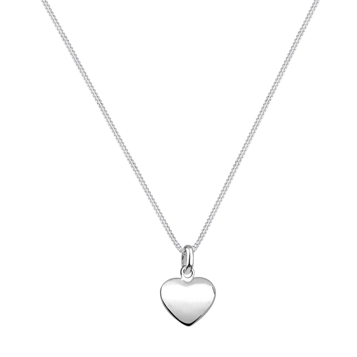 Silber - Elli | Halskette | Gravur Herz Anhänger | 925 Sterling Silber