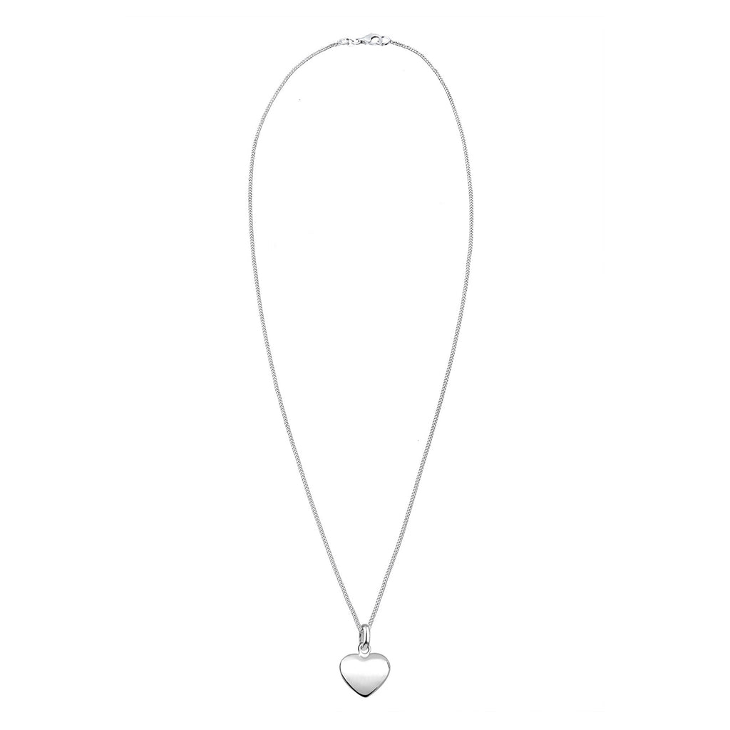 Silber - Elli | Halskette | Gravur Herz Anhänger | 925 Sterling Silber