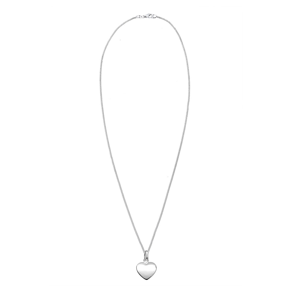 Silber - Elli | Halskette | Gravur Herz Anhänger | 925 Sterling Silber