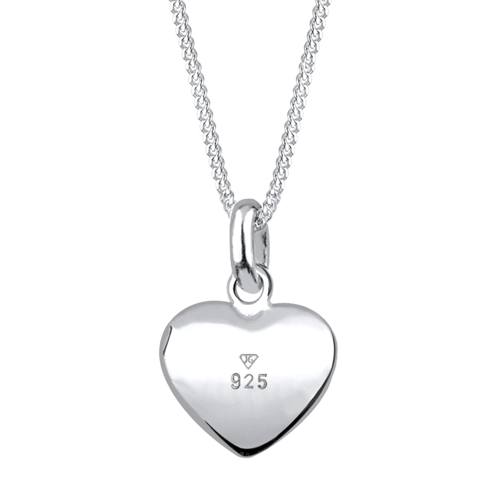 Silber - Elli | Halskette | Gravur Herz Anhänger | 925 Sterling Silber