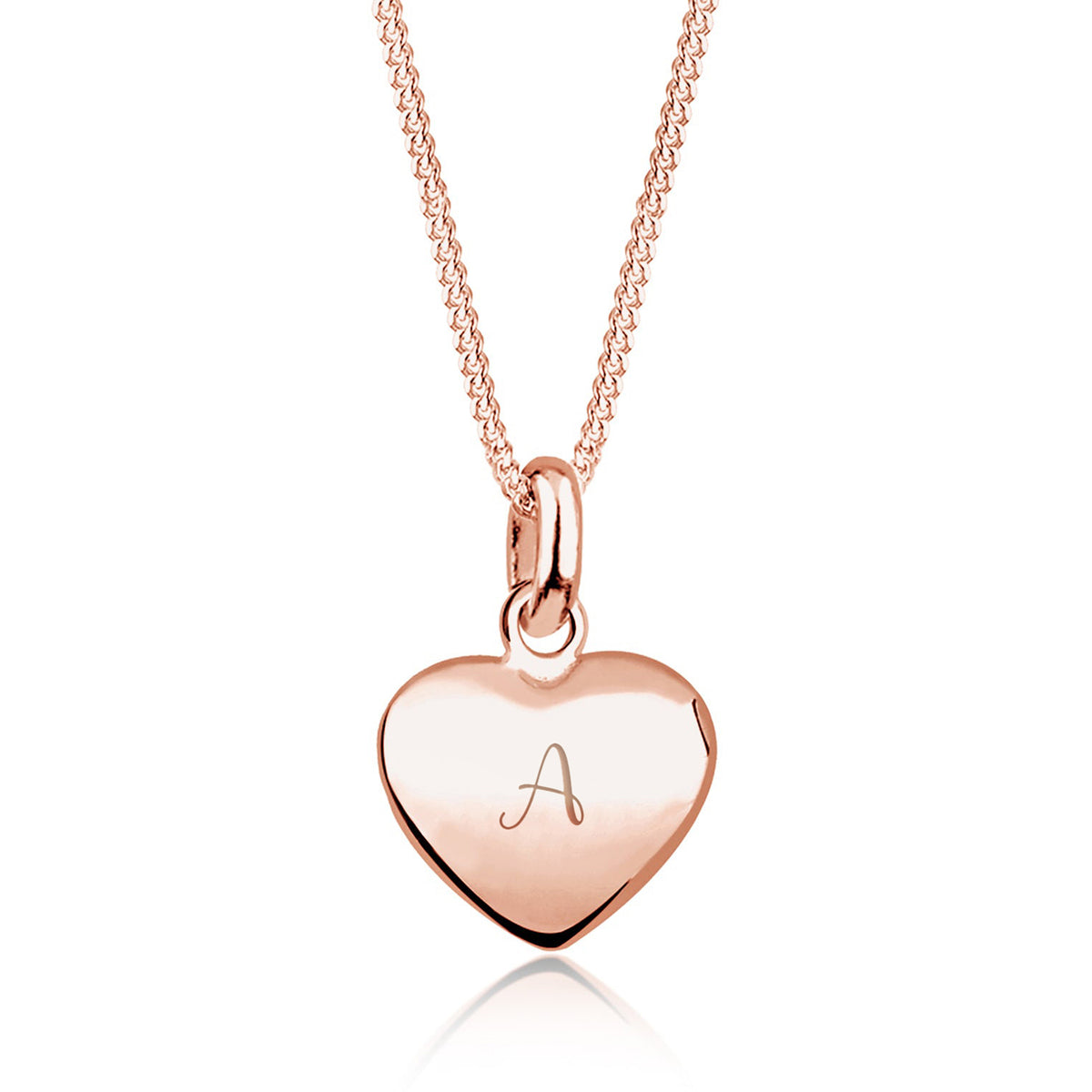 Roségold - Elli | Halskette | Gravur Herz Anhänger | 925 Sterling Silber rosé-vergoldet