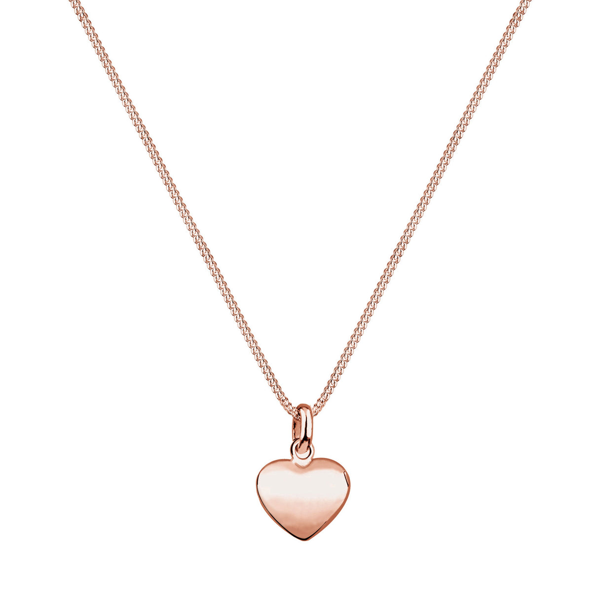 Roségold - Elli | Halskette | Gravur Herz Anhänger | 925 Sterling Silber rosé-vergoldet